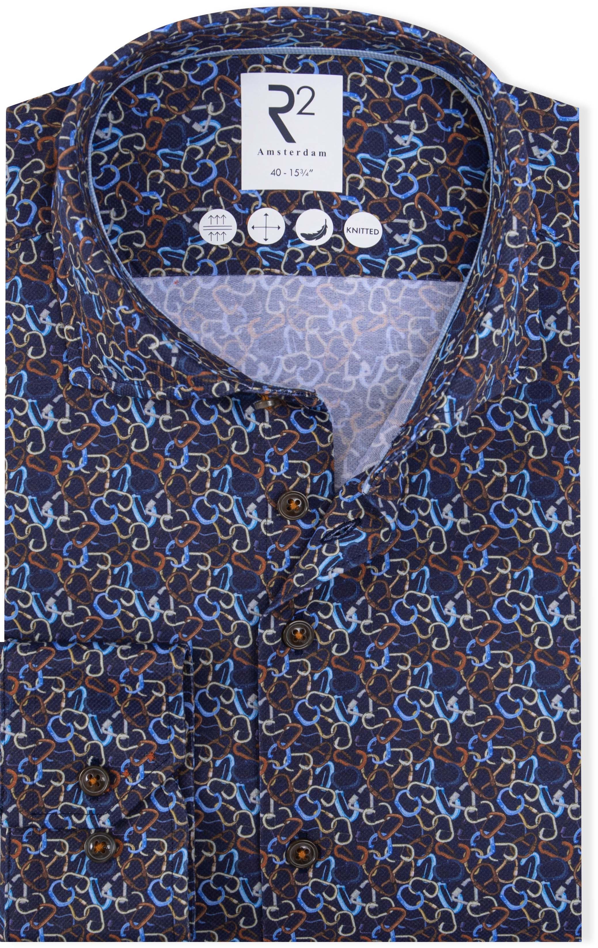 R2 Strikket Skjorte Carabiner Navy 130.WSP.002-010