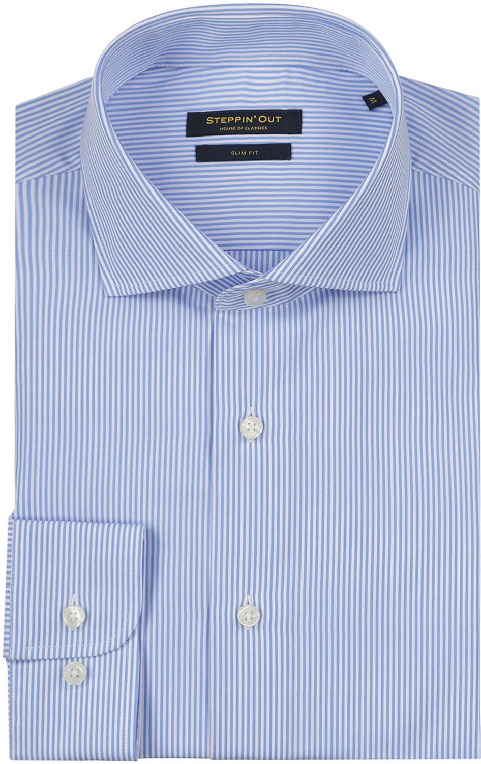 Steppin' Out Chemise Slim-Fit Rayures Bleu Clair SM6004.0002-2001 commander en ligne | Suitable