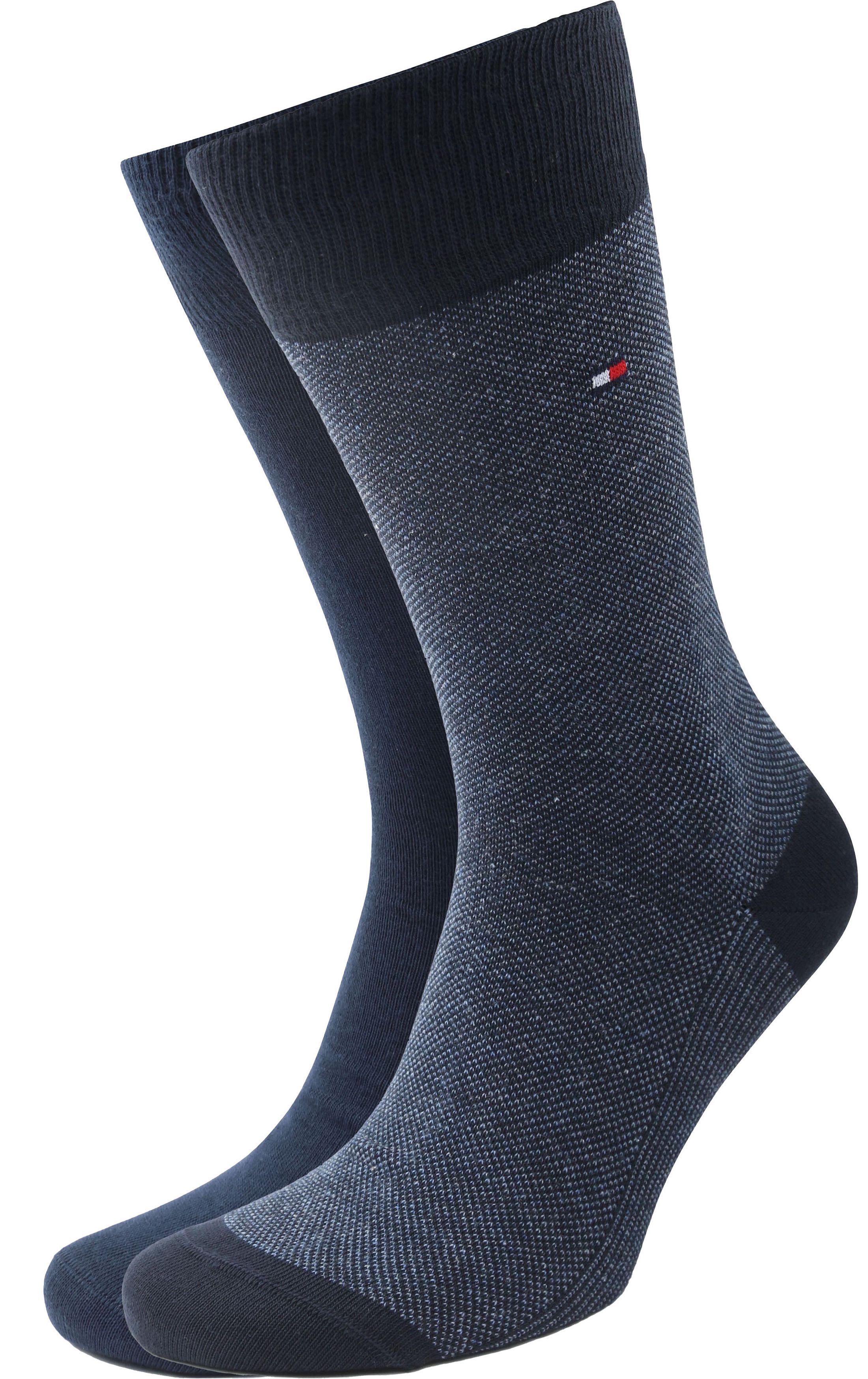 Tommy Hilfiger 2-Pack Sockor Birdseye Blå 004 701226104-004