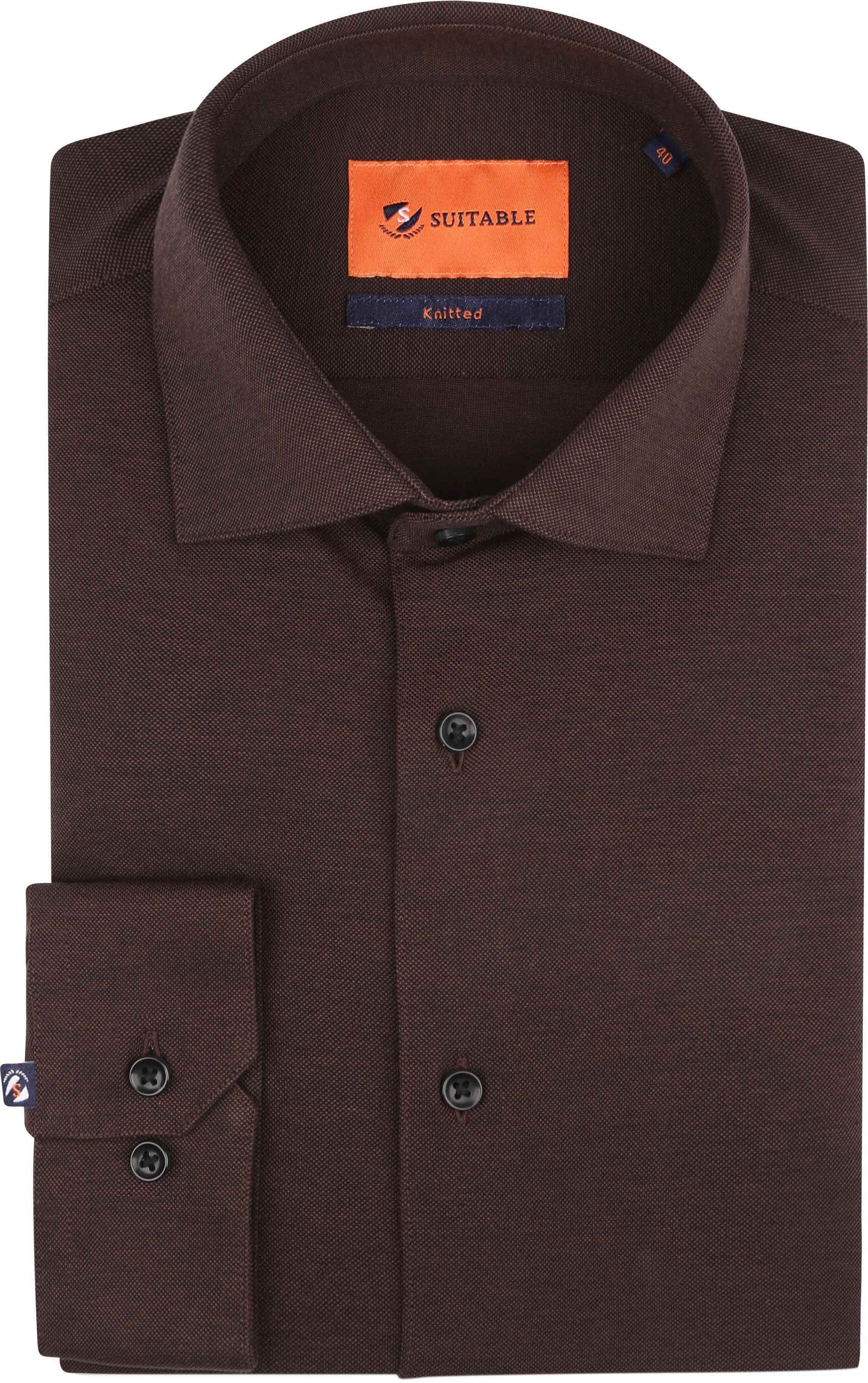 Suitable Shirt Pique Brown KN11-03 Piq Brown order online | Suitable