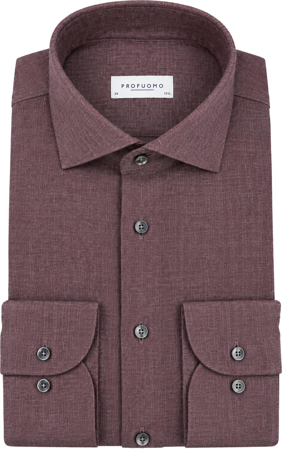 Køb Profuomo Skjorte Brushed Twill Aubergine PPXH30009G-S | Suitable