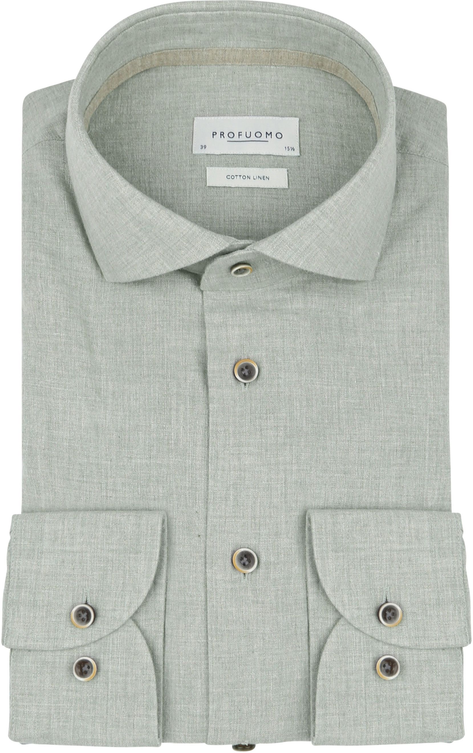 Profuomo Hemd Linnen Blend Lichtgroen PPWH10012F-Z kopen | Suitable