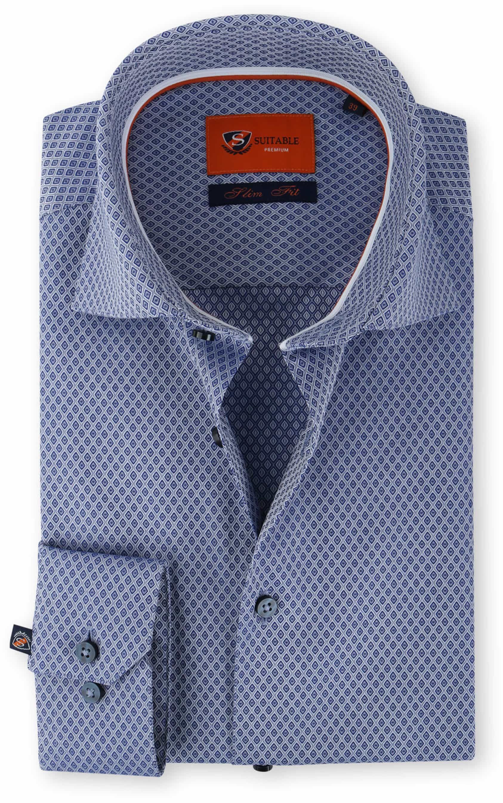 Suitable Skjorte Kobolttrykk 61-07 D61-07 EasyCare SF Diamond