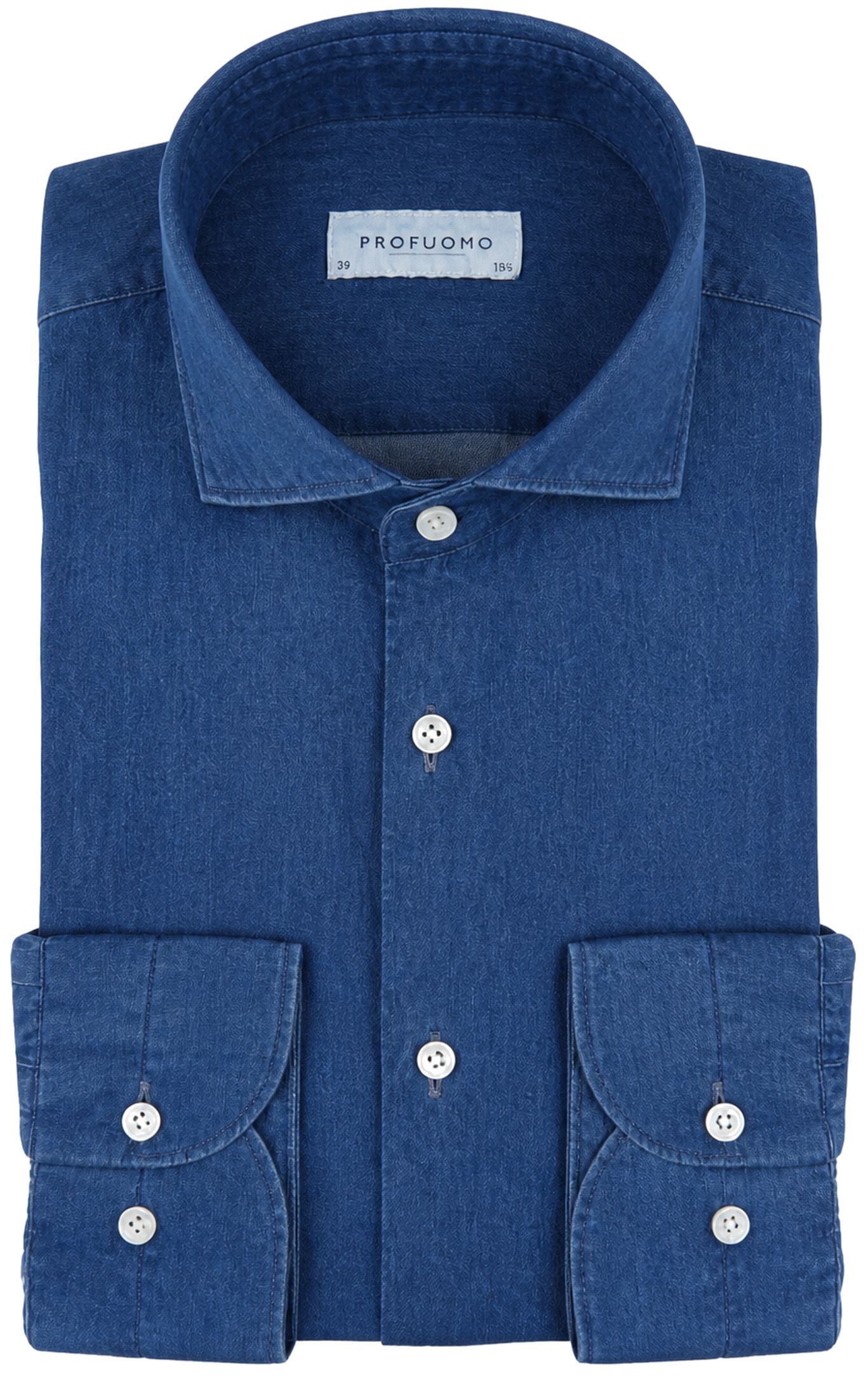 Profuomo Jeans Twill Hemden Indigo PPXH30049A-M kopen | Suitable