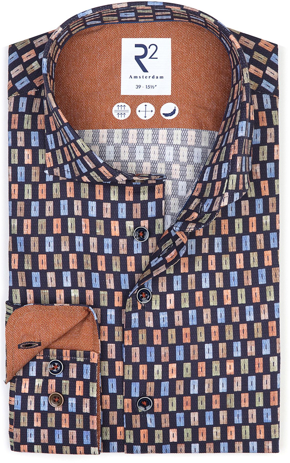 R2 Hemd Blokken Navy  122.WSP.039-010 kopen | Suitable