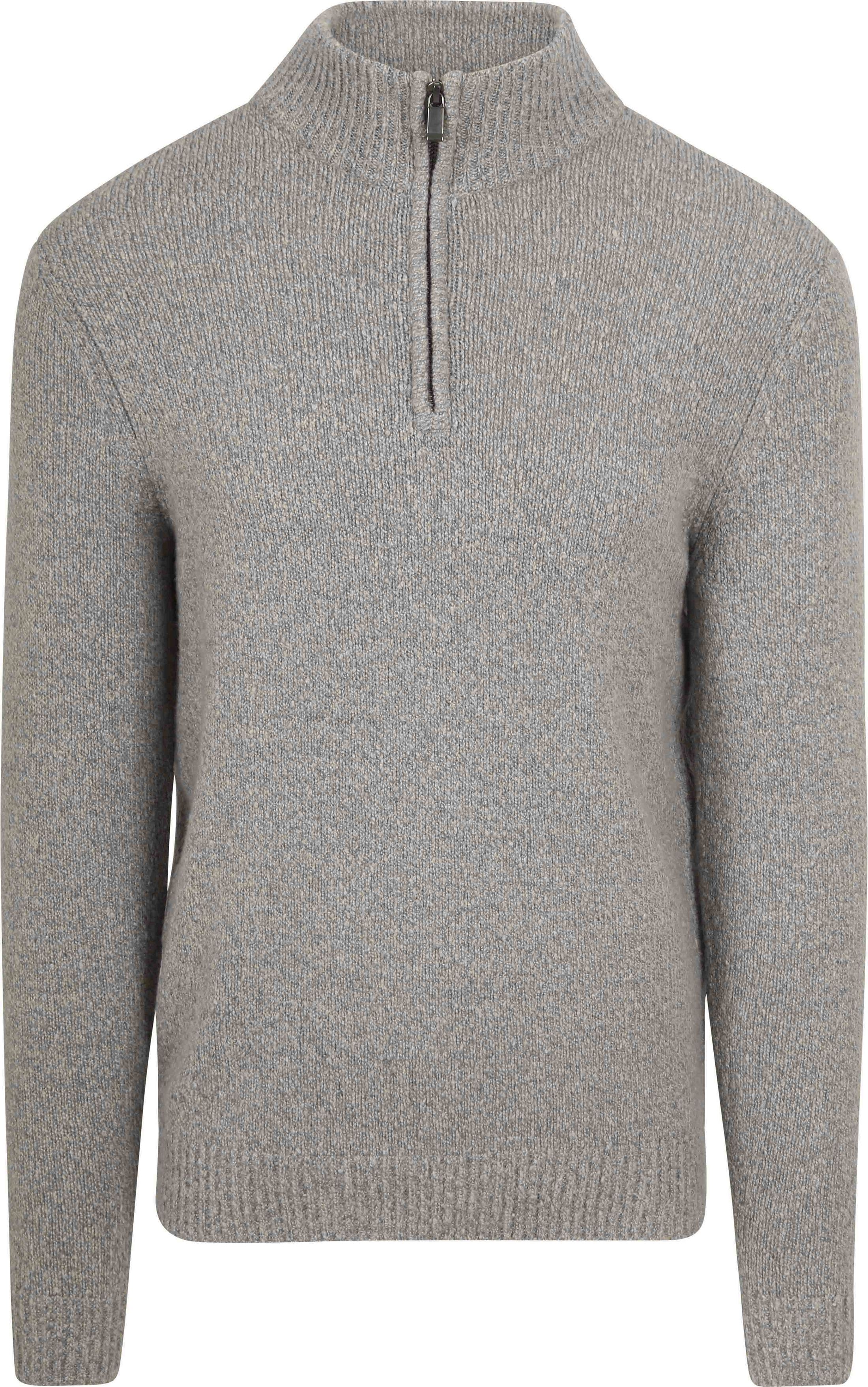 Suitable Half Zip Pullover Boiled Wool Grijs PU-BOIWO-HZ-24 FCD38183 Grey kopen | Suitable