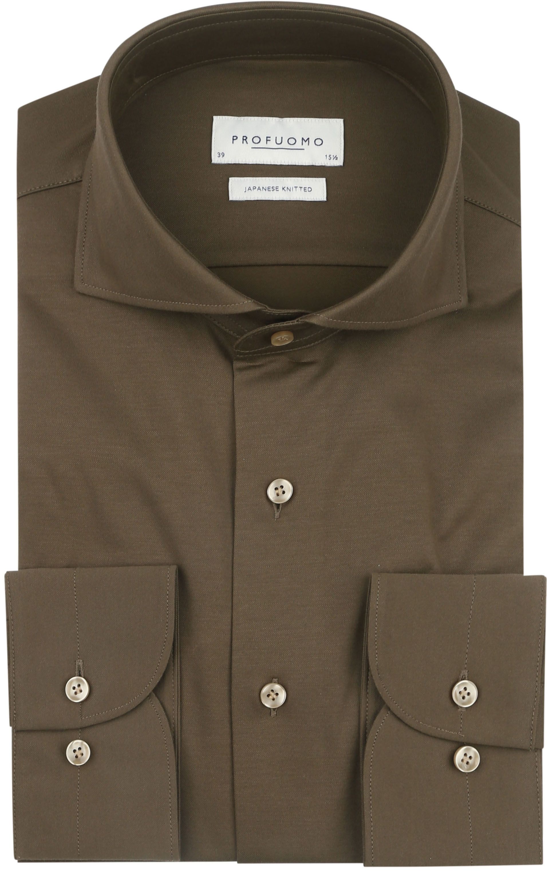 Profuomo Japanese Knitted Skjorte Armygrønn PPWH30026G-6 kjøp | Suitable
