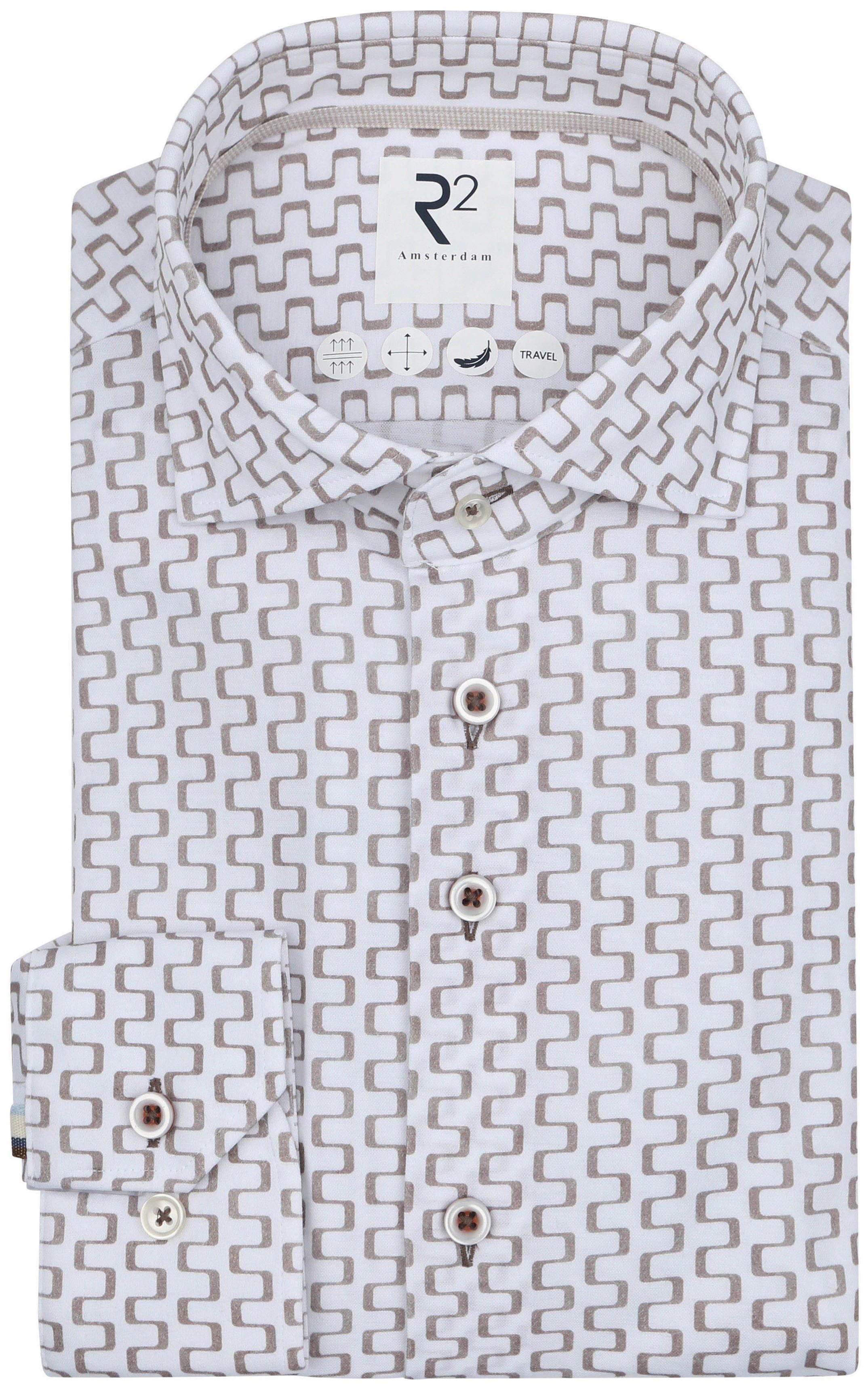 R2 Shirt Sorona Print Beige order online | Suitable