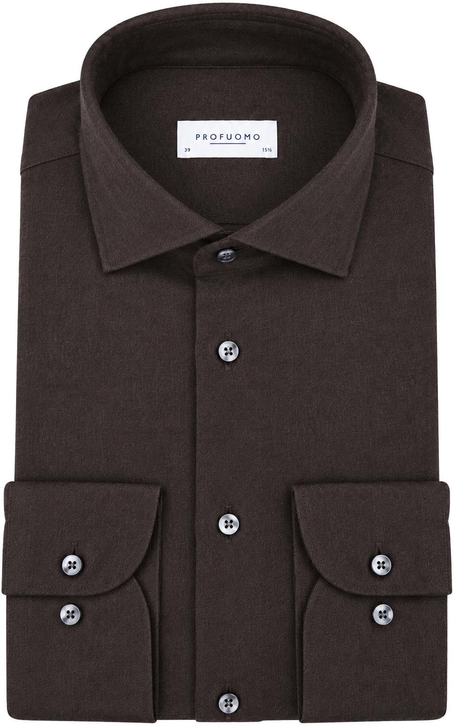 Profuomo Chemise Brushed Twill Marron PPXH30009F-H2 commander en ligne | Suitable
