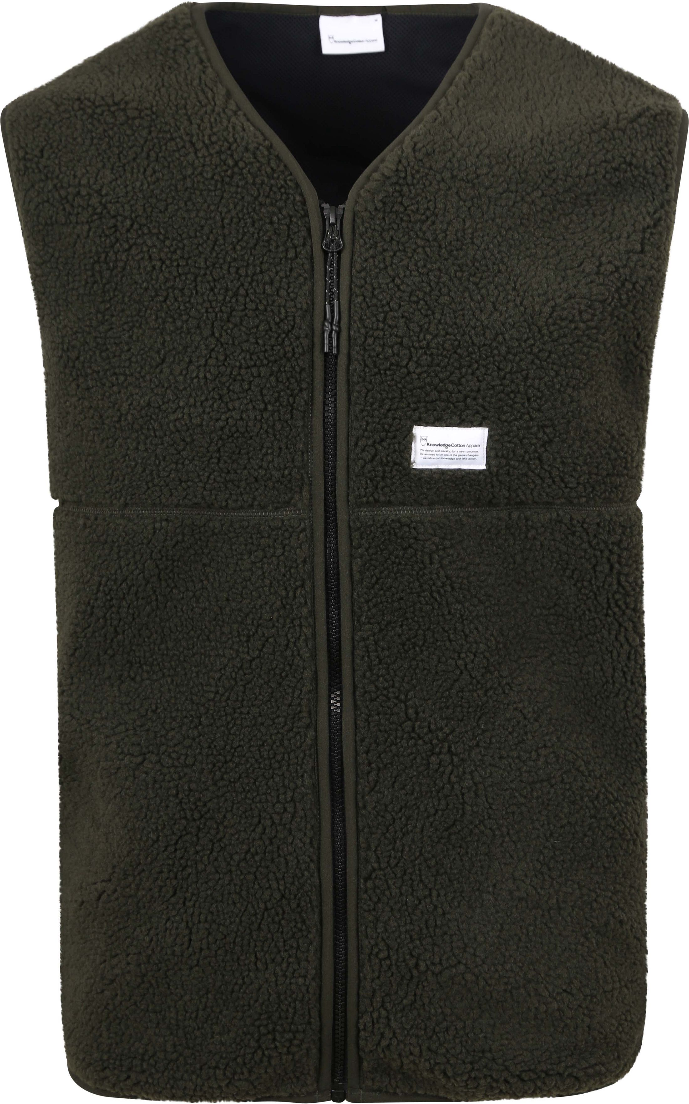 KnowledgeCotton Apparel Vest Teddy Fleece Donkergroen 1280009-1090 Forrest Night kopen | Suitable