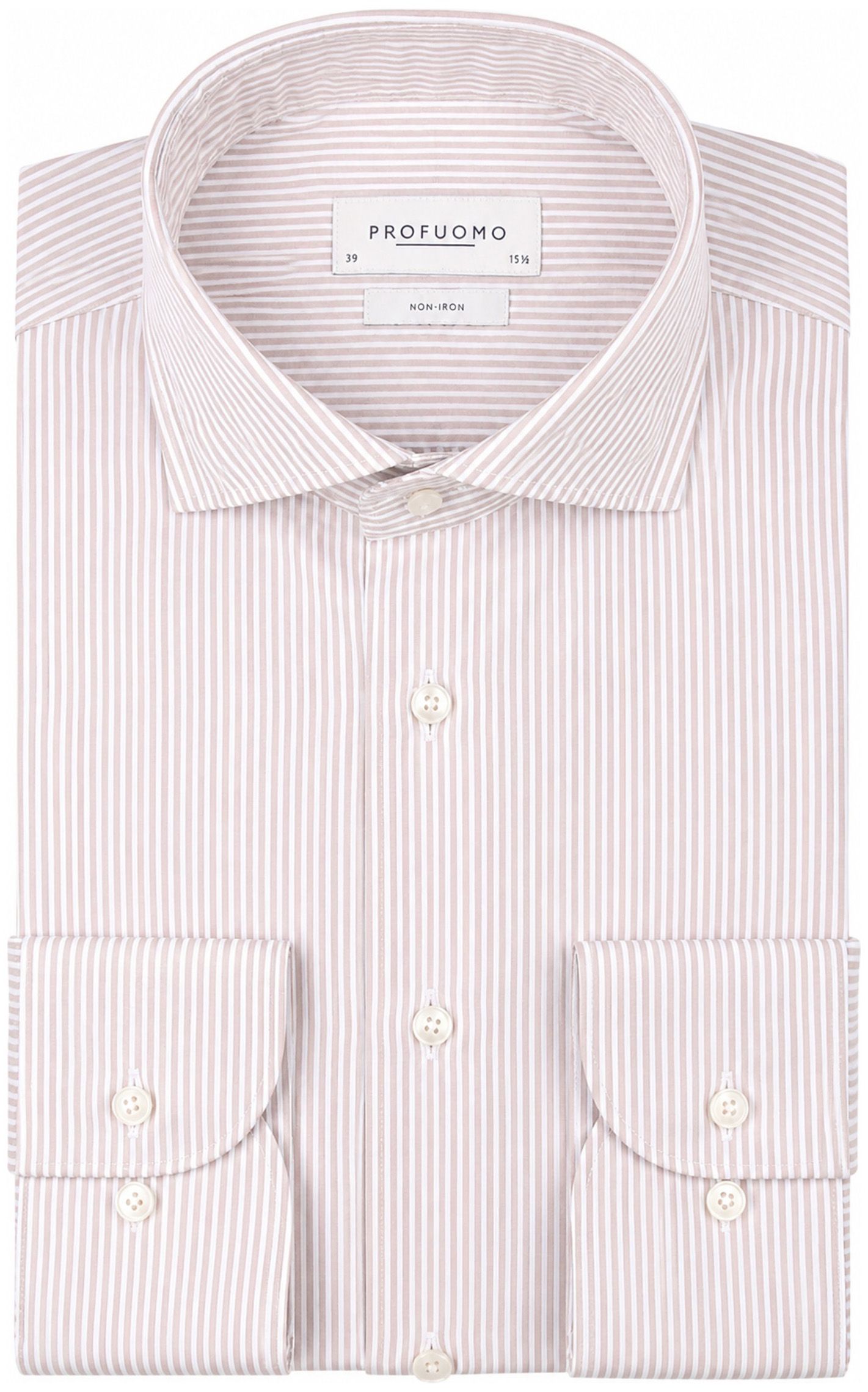 Profuomo Chemise Twill Rayures Beige commander en ligne | Suitable