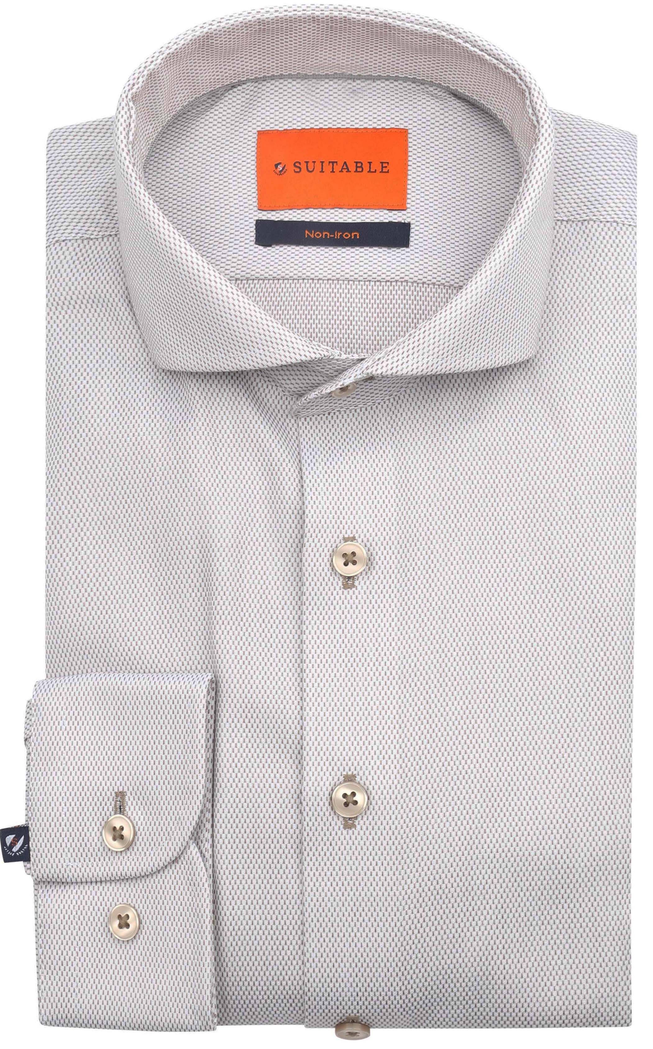 Suitable Camisa Beige 286-3 Jacquard Taupe 