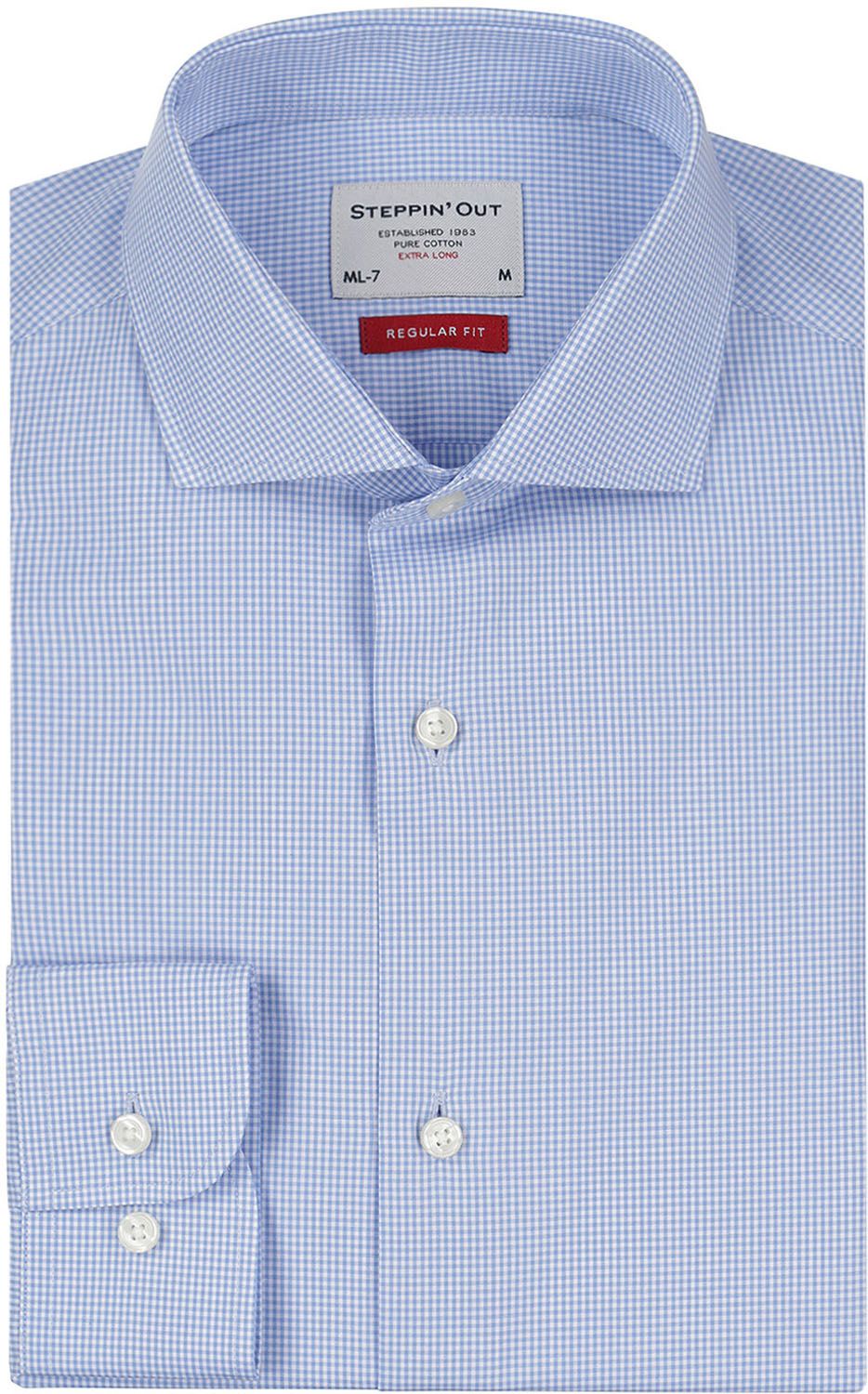 Steppin' Out Hemd Extra Lange Mouw Ruit Blauw SM6007.0003-2001 kopen | Suitable