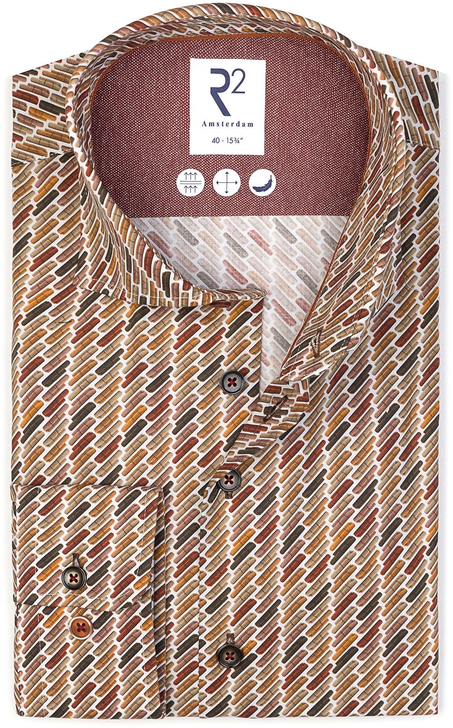 R2 Amsterdam Camicia Marrone 126.WSP.050-073 