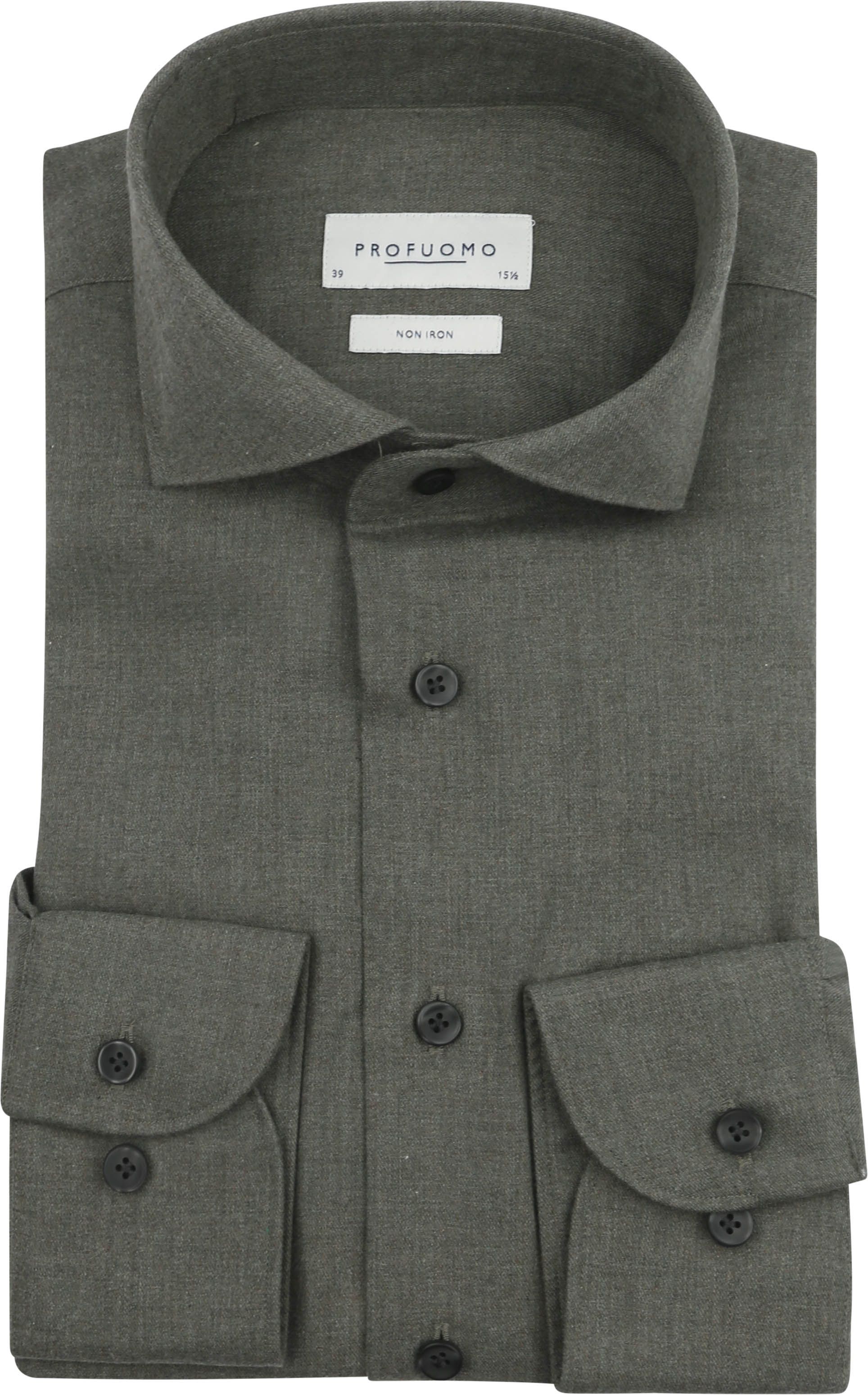 Profuomo Overhemd Peached Twill Flanel Groen PPWH30005F-Z kopen | Suitable