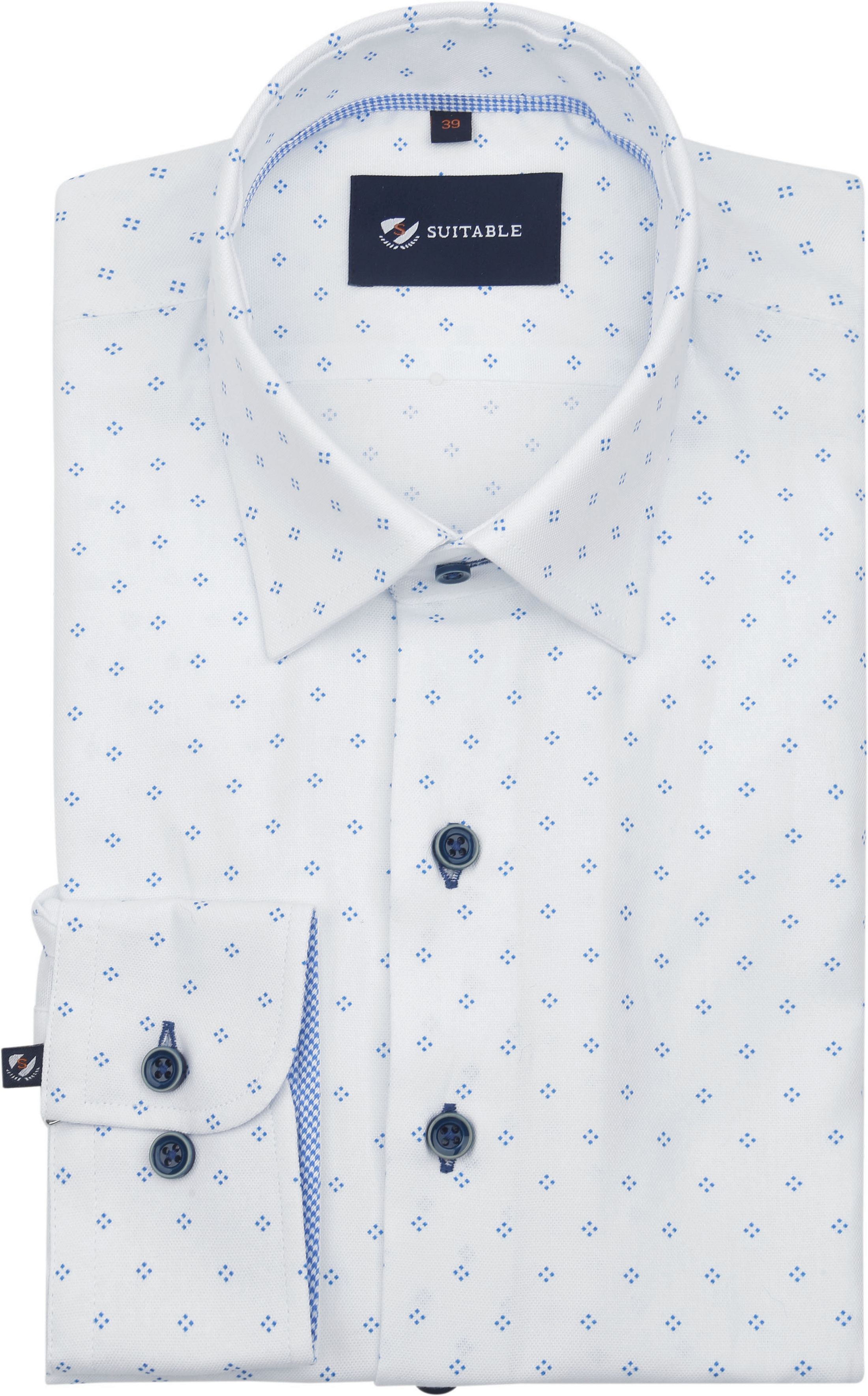 Suitable Shirt Oxford Print White order online | 282-2 | Suitable Liechtenstein