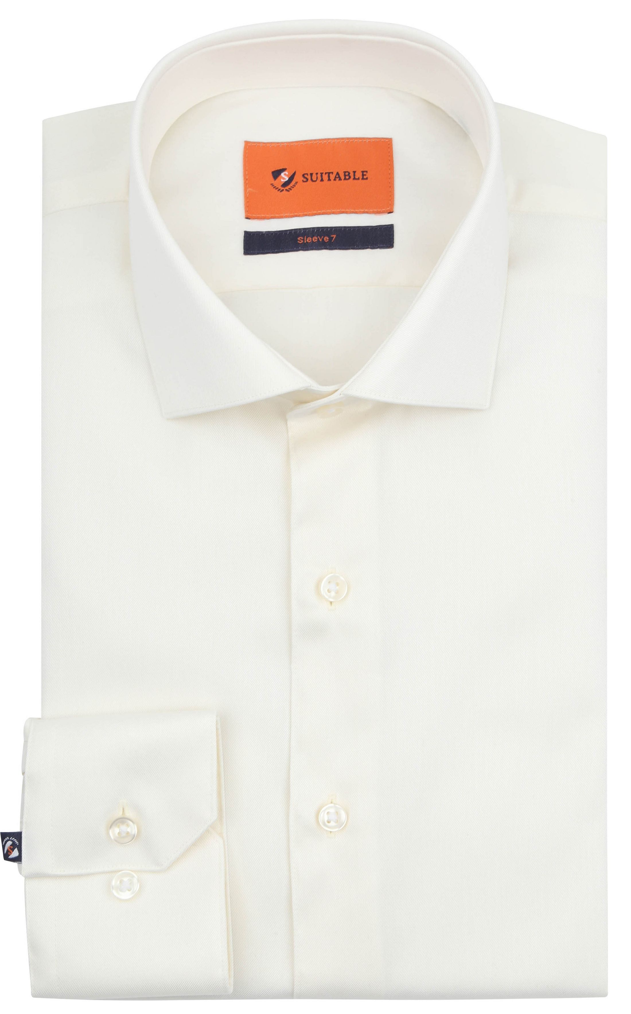 Suitable Skjorte Med Ekstra Lange Ermer Twill Ecru SL7-07