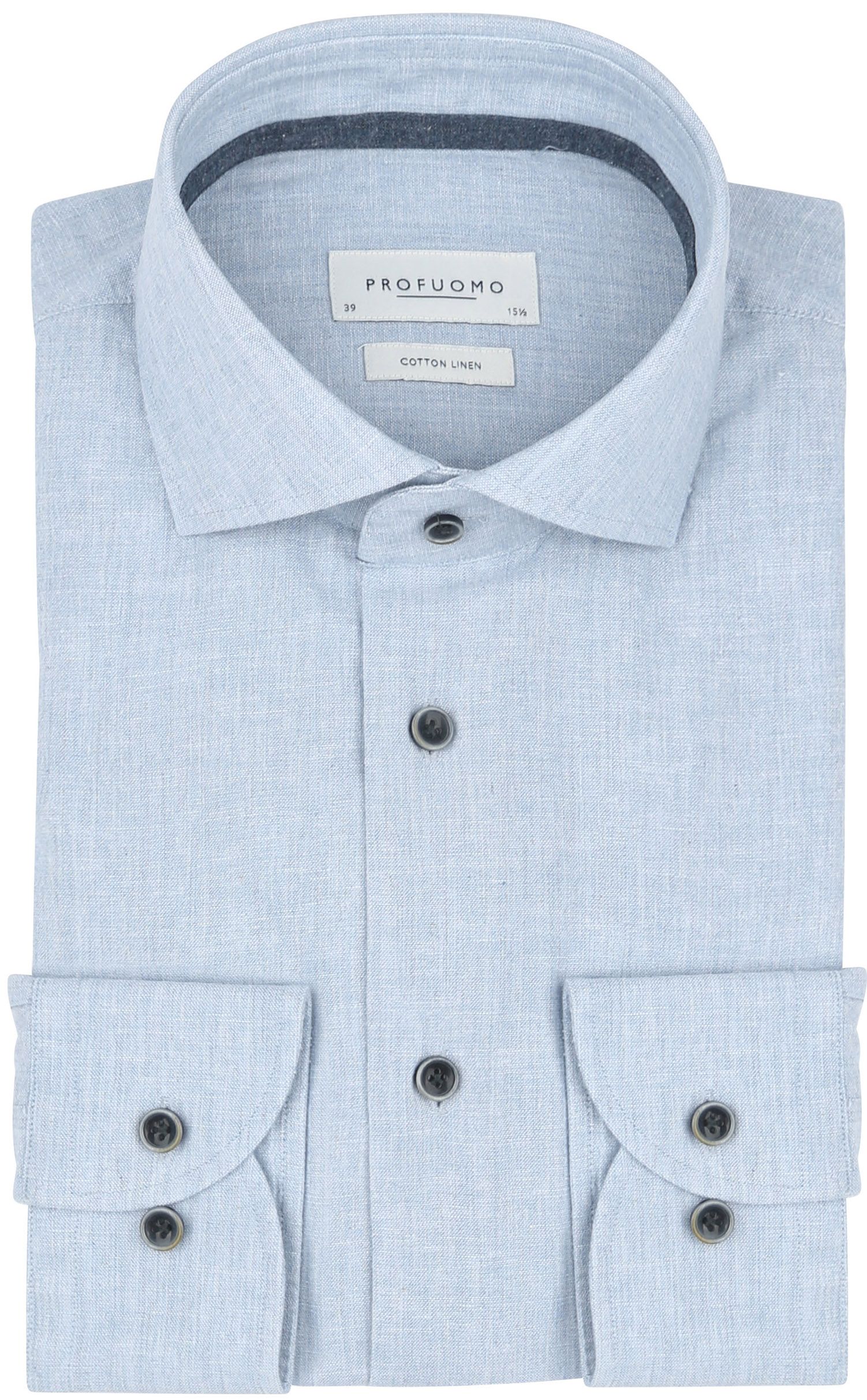 Profuomo Hemd Linnen Blend Lichtblauw PPWH10012D-M1 kopen | Suitable