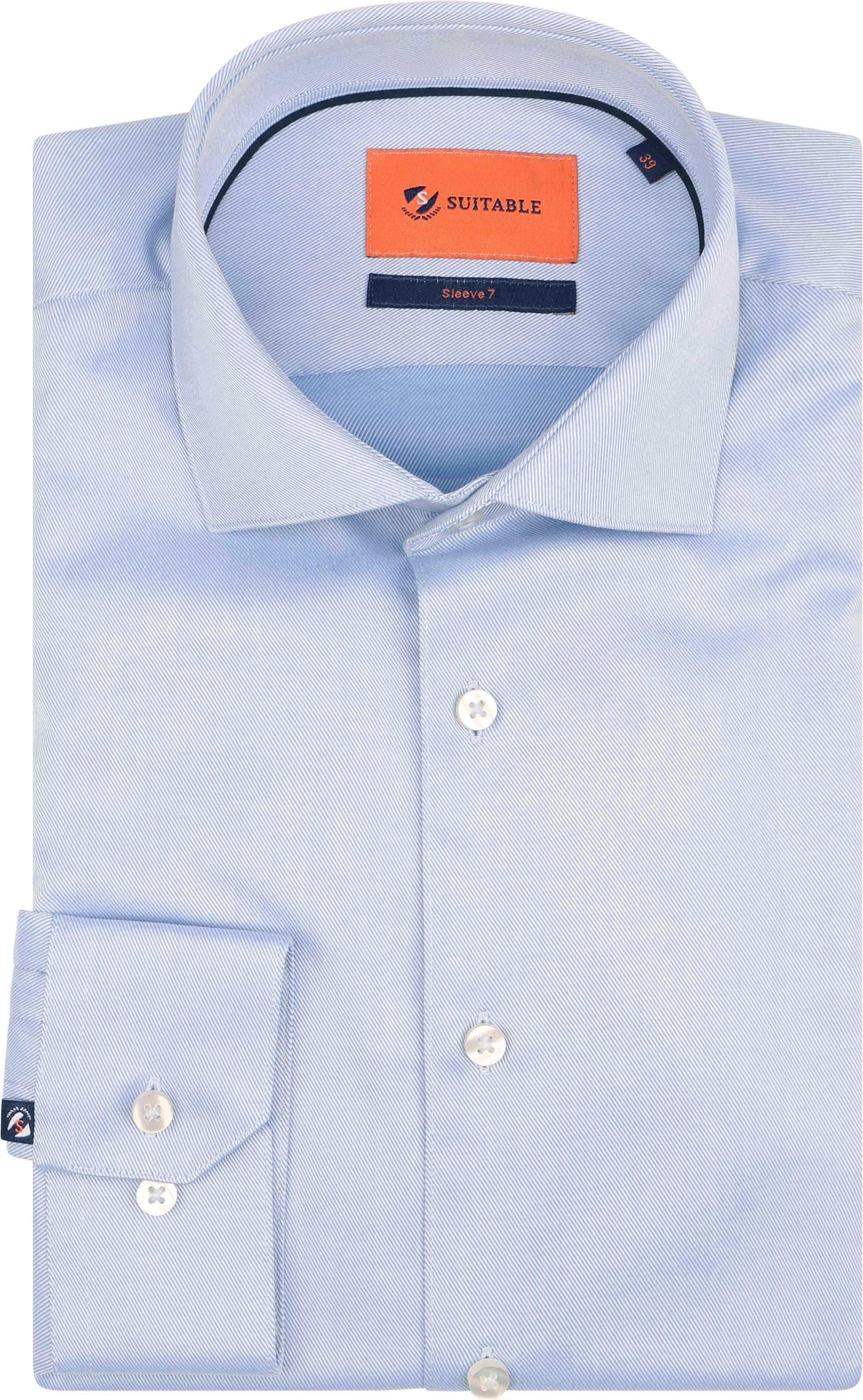 Suitable Overhemd Twill Sleeve 7 Lichtblauw SL7-02 Blue kopen | Suitable