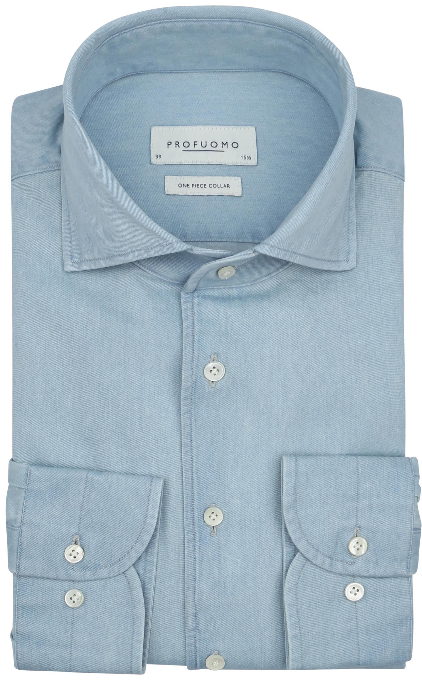 Profuomo Twill Hemd Denim Lichtblauw PPXH10030A-M kopen | Suitable