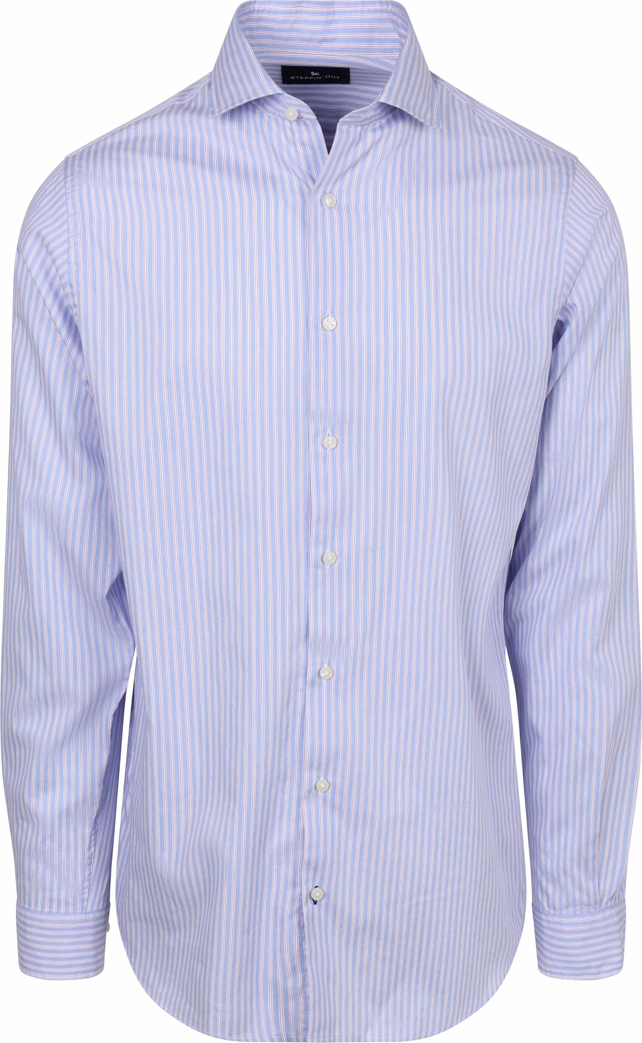 Steppin' Out Chemise Twill Bleu Clair Rouge Rayé  commander en ligne | SH-STEPP-CaW-15 | Suitable Luxembourg