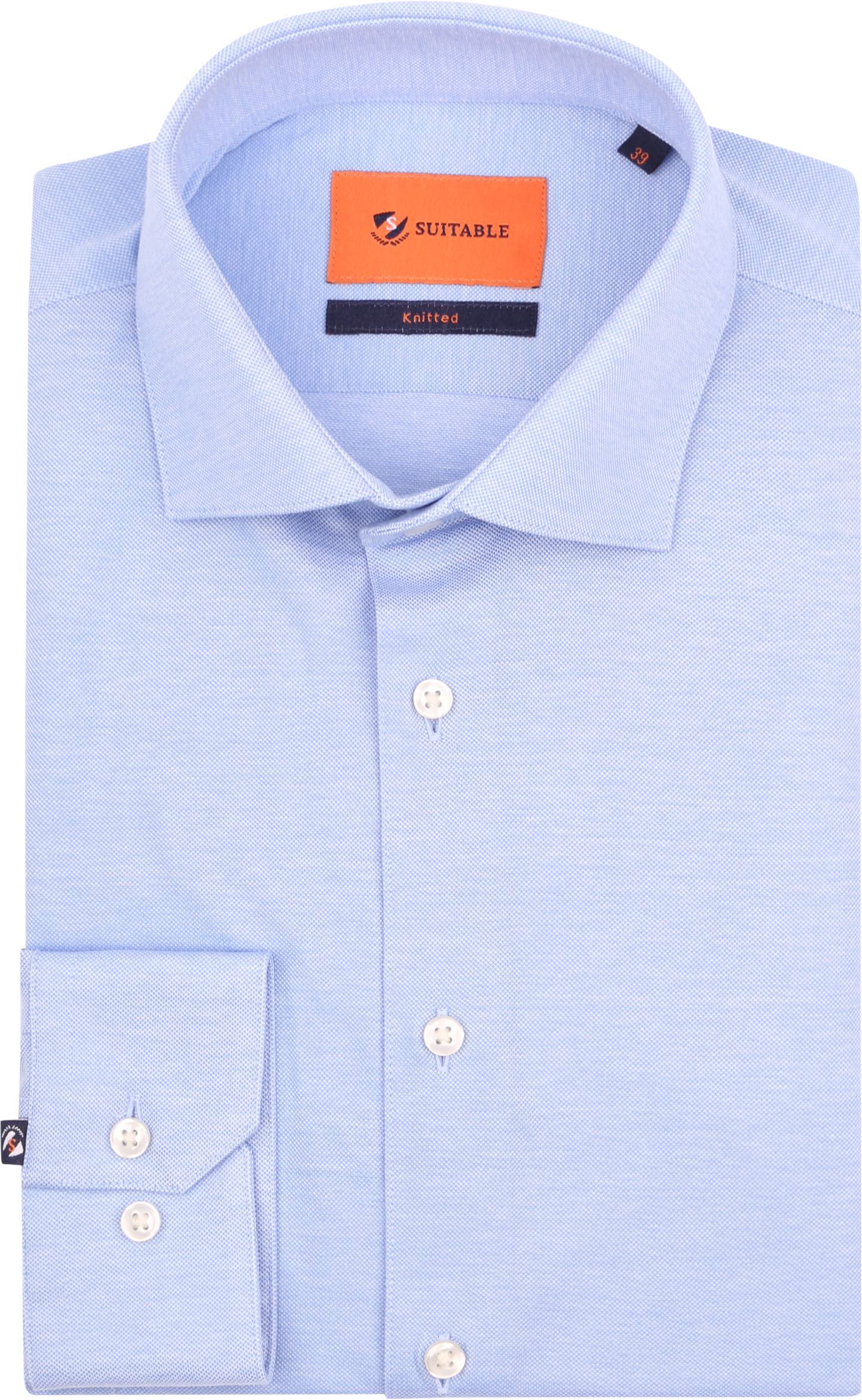 Suitable Skjorte Strikket Piqué Lysblå KN92-02 Pique Blue