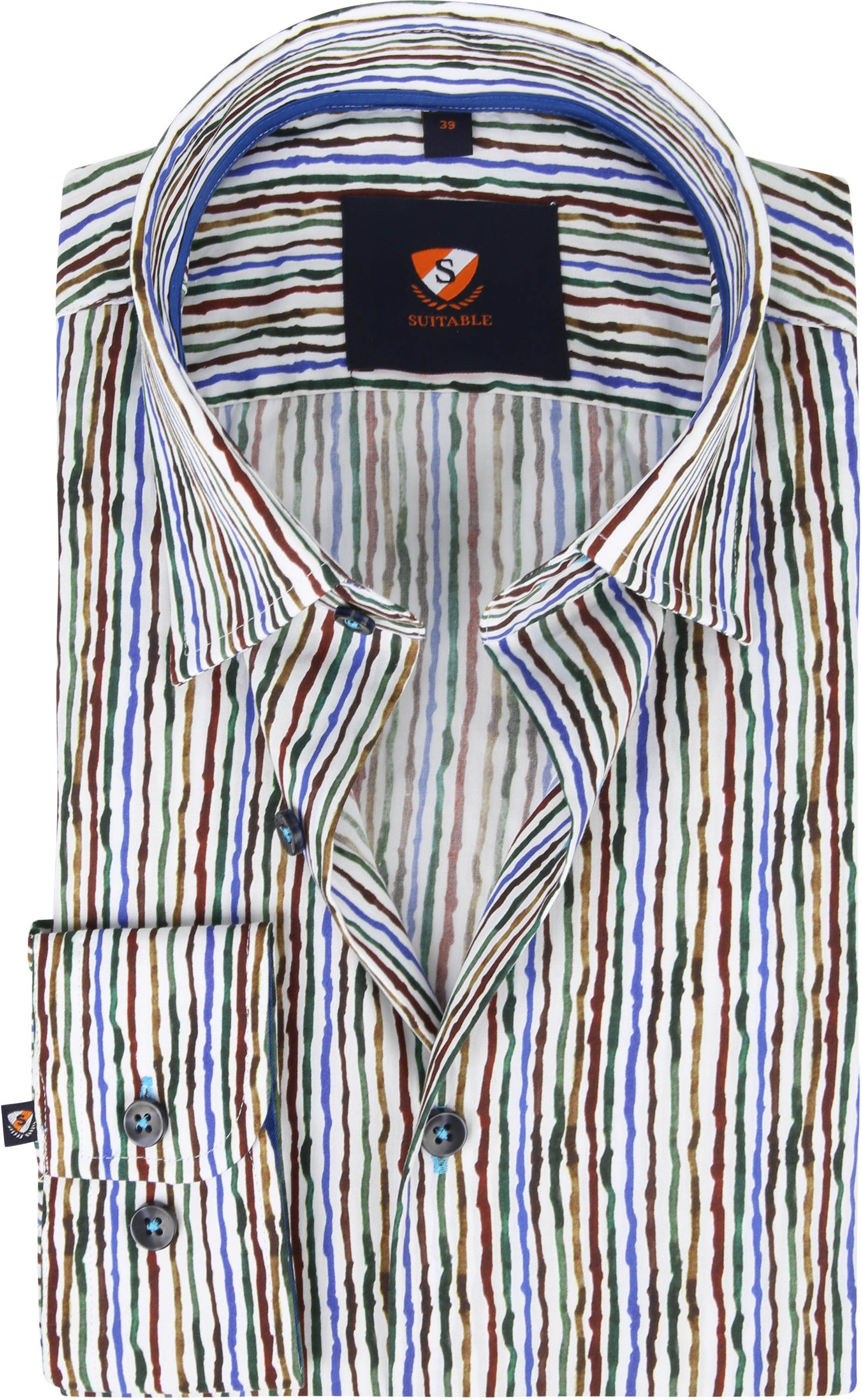 Suitable Skjorta Inked Stripes Multifärgad 225-1 HBD slim fit