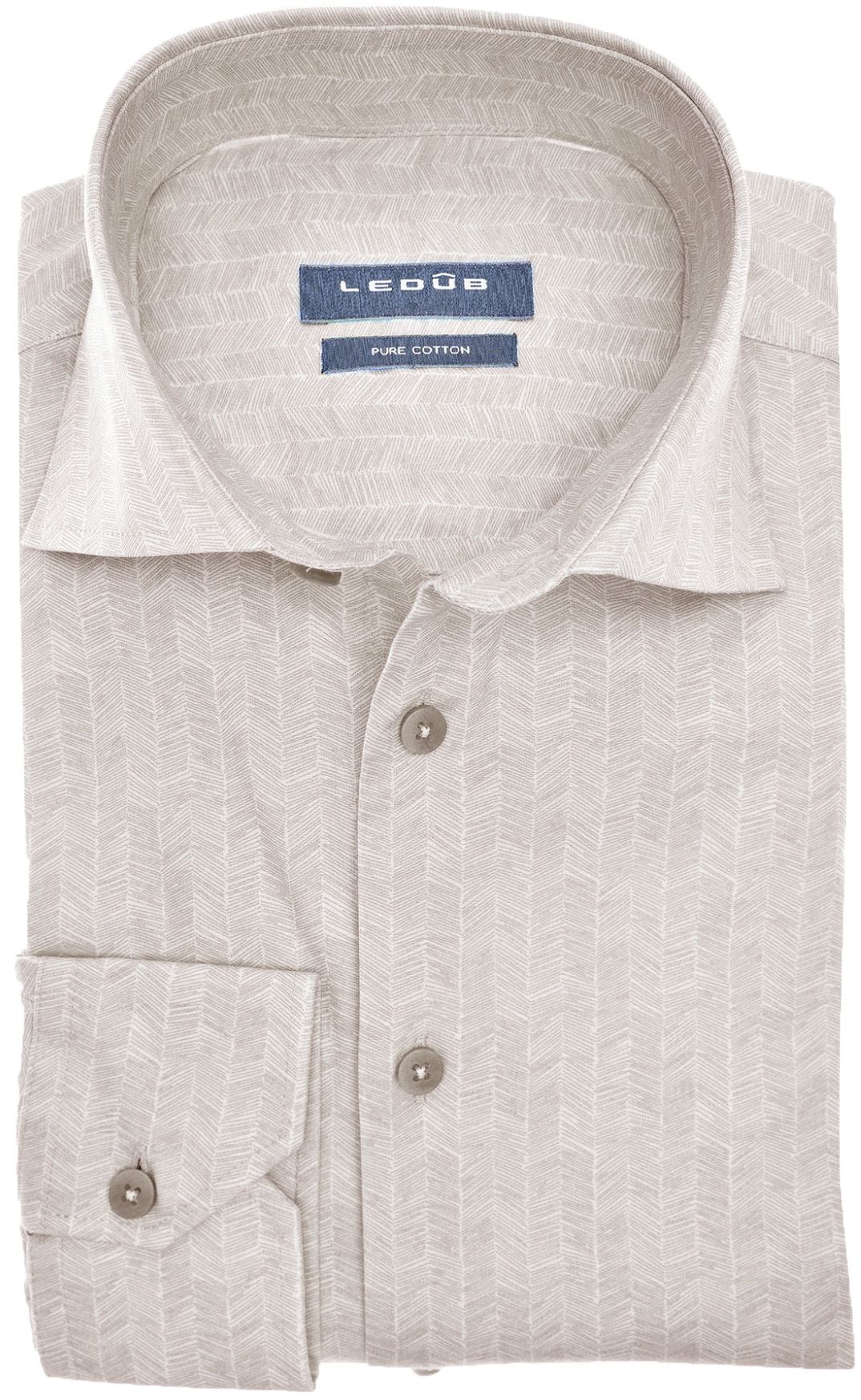 Ledub Overhemd Print Beige 0142450-620000 kopen | Suitable