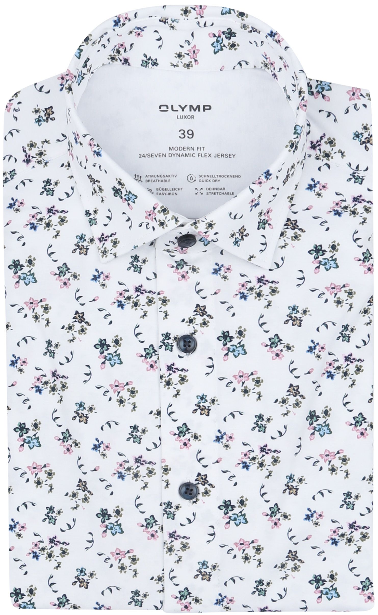 Køb OLYMP Luxor Skjorte 24/Seven Print Hvid 133674-00 | Suitable