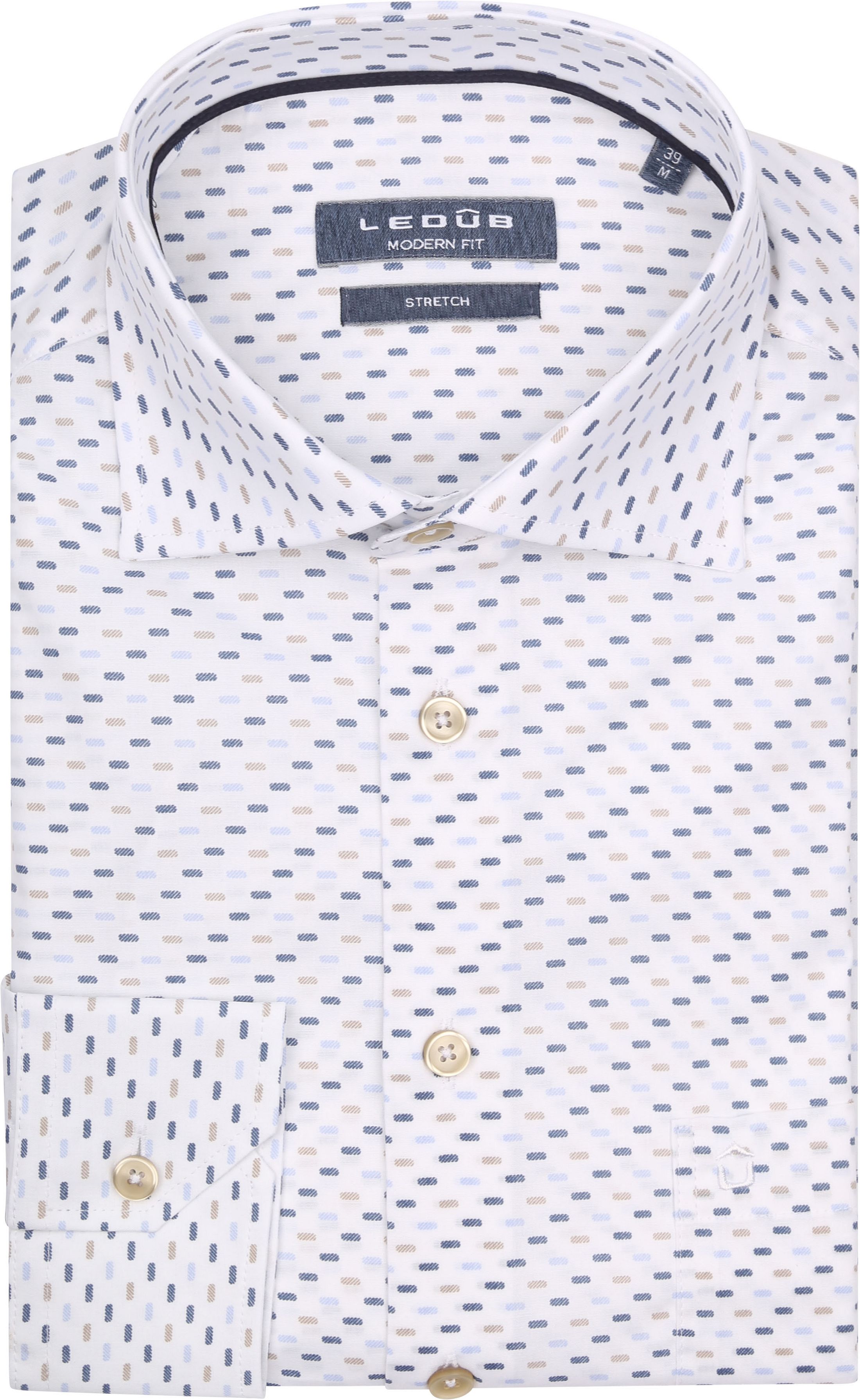 Ledub Hemd Print Wit Multicolour  0701791-176196 kopen | Suitable