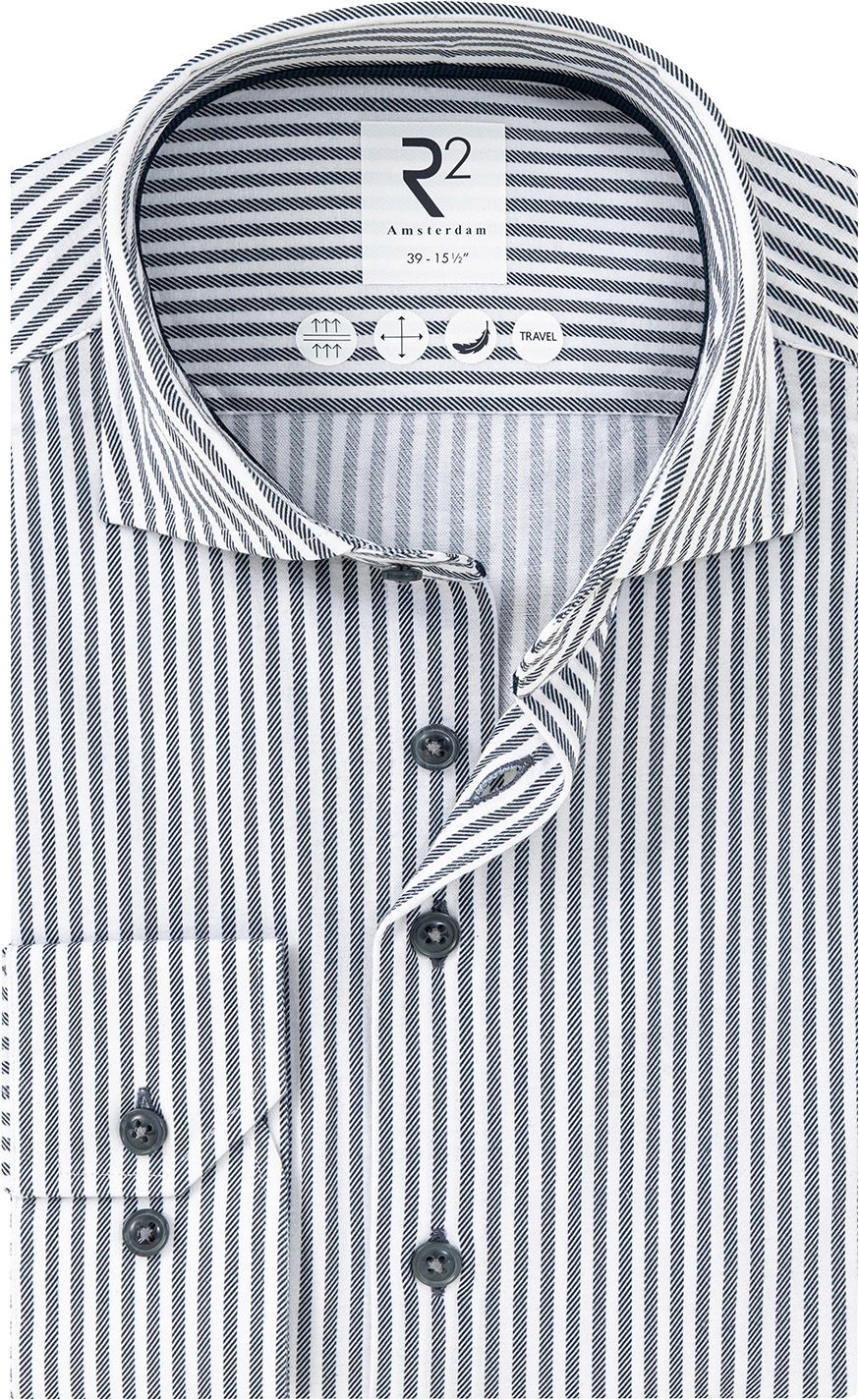 R2 Shirt Knitted Sorona Navy Stripe 134.WSP.029-010 order online | Suitable