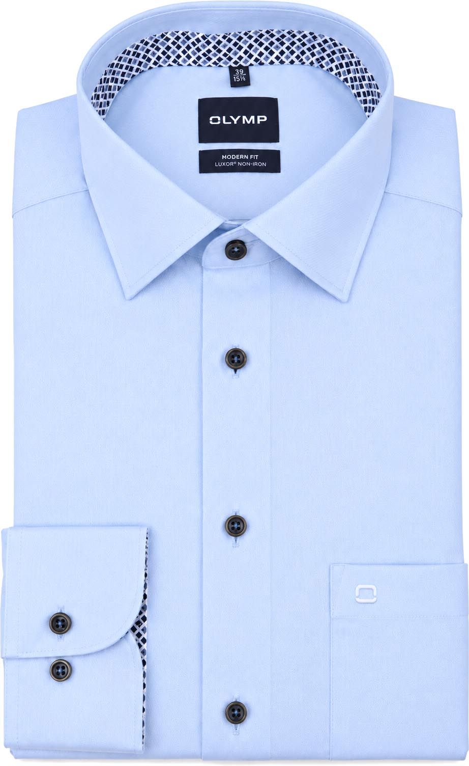 Olymp Luxor Shirt Structure Light blue order online | 126224-11 | Suitable Finland