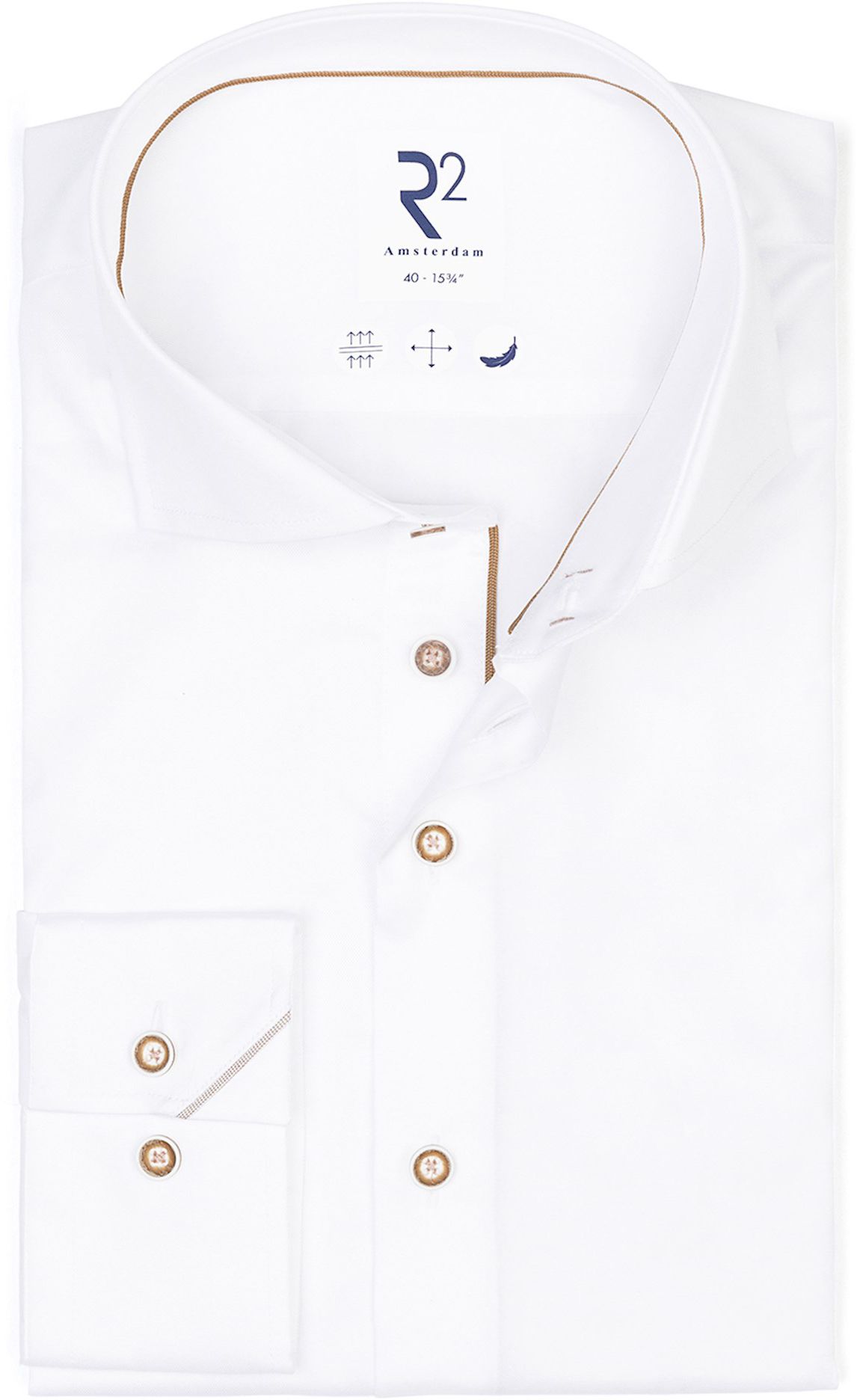 R2 Amsterdam Koszula Biały NOS.TWILL.008-004 