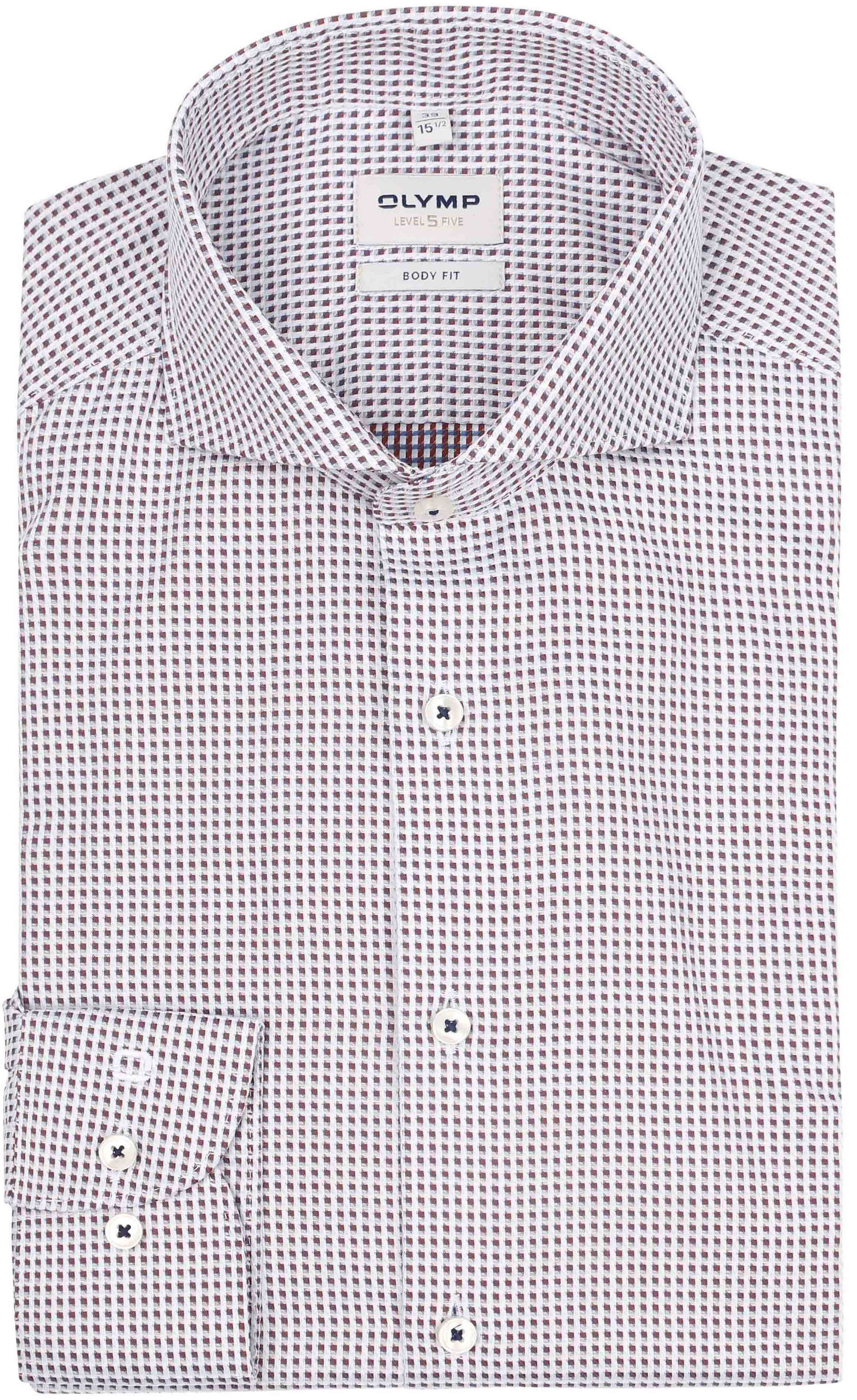 OLYMP Hemd Lvl 5 Print Wit Bordeaux 212244-29 kopen | Suitable
