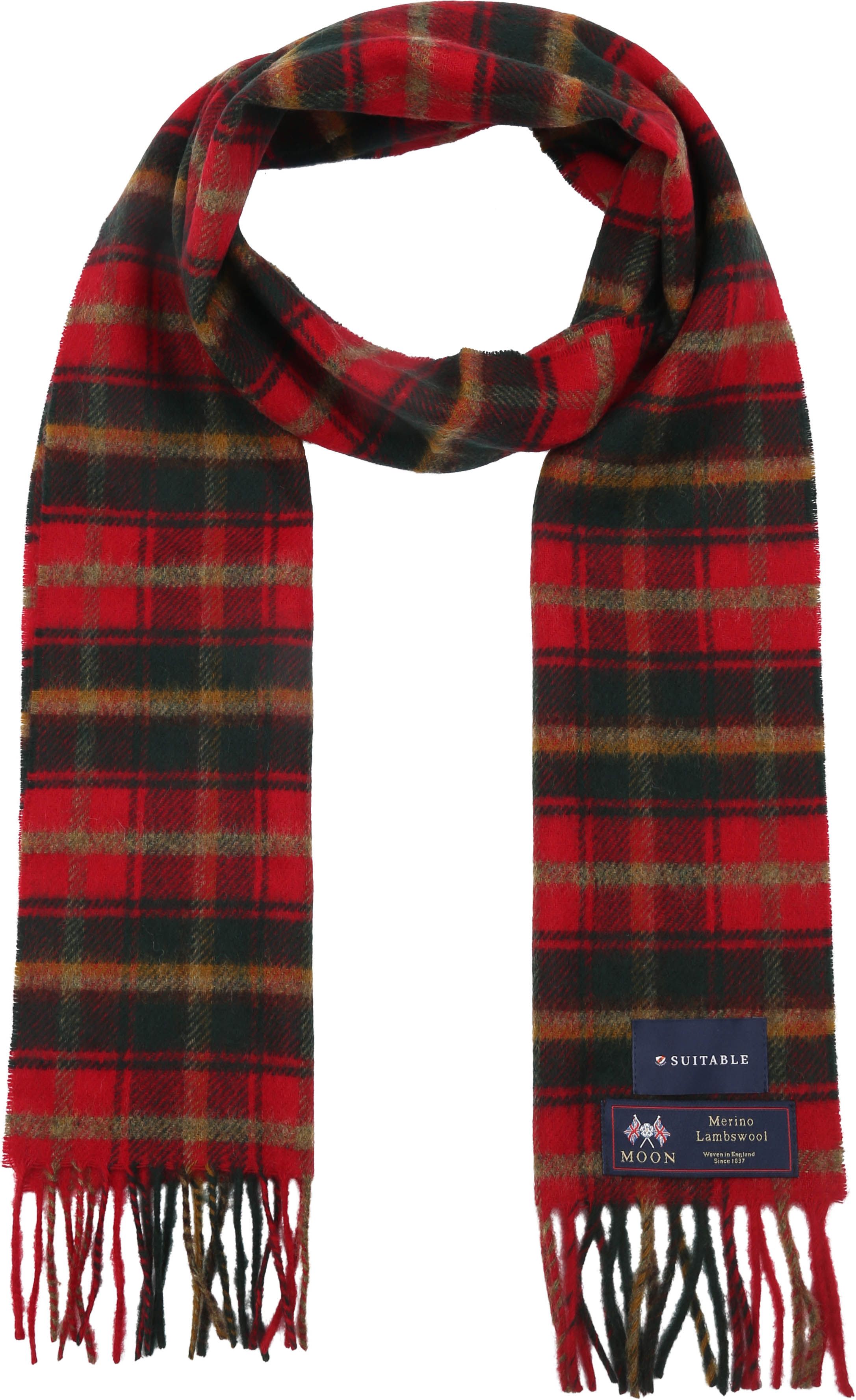 Suitable Echarpe à Carreaux Merinos Rouge SCARV-STBL-AW24-03 commander en ligne | Suitable