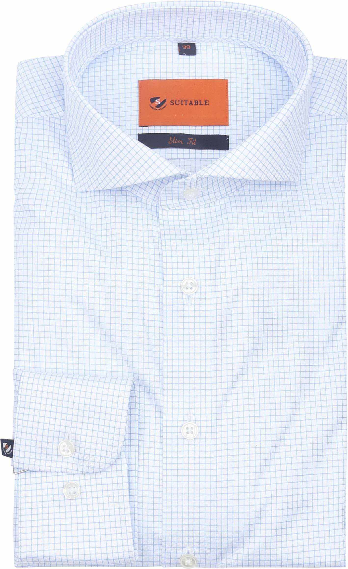 Køb Suitable stribet skjorte i lyseblå, non-iron 281-1 | Suitable