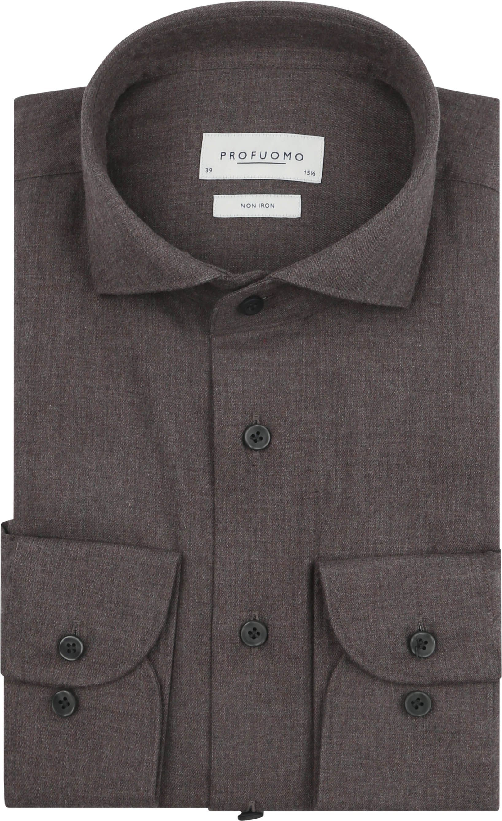 Profuomo Skjorte i Børstet Twill Flanell Brun PPWH30005E-H