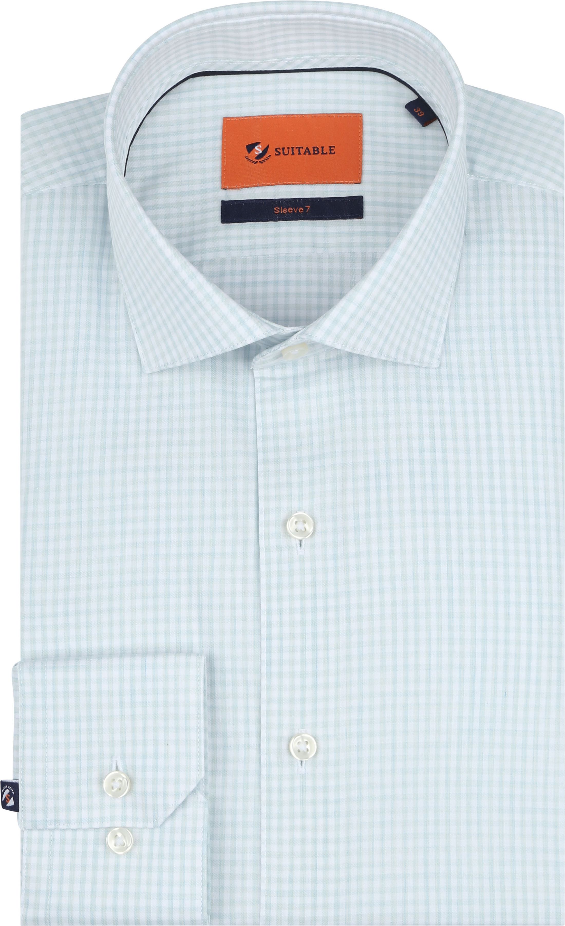 Suitable Shirt Extra Long Sleeves Twill Checks Light Green  SL7-24-02 order online | Suitable