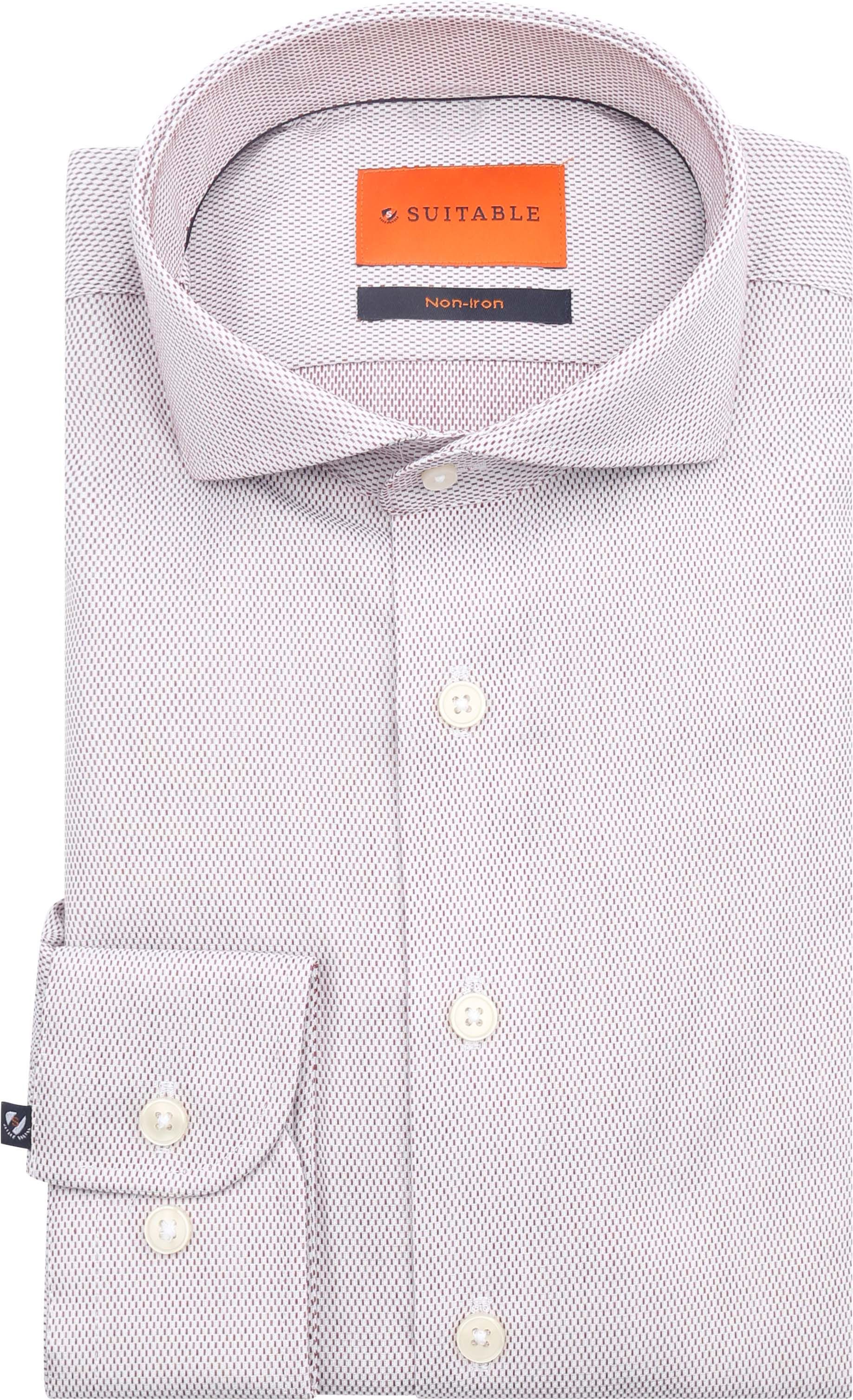 Suitable Camicia Rosso 286-5 Jacquard Bordeaux 