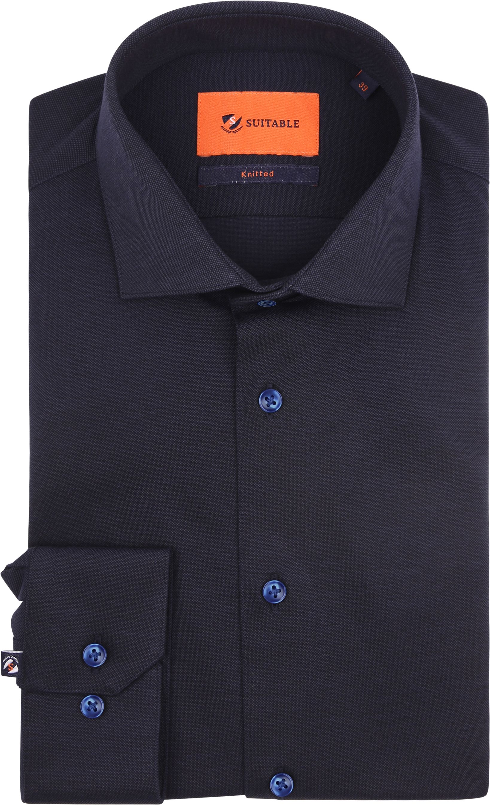 Suitable Stickad Piké Skjorta Marinblå KN92-03 pique navy köp | Suitable