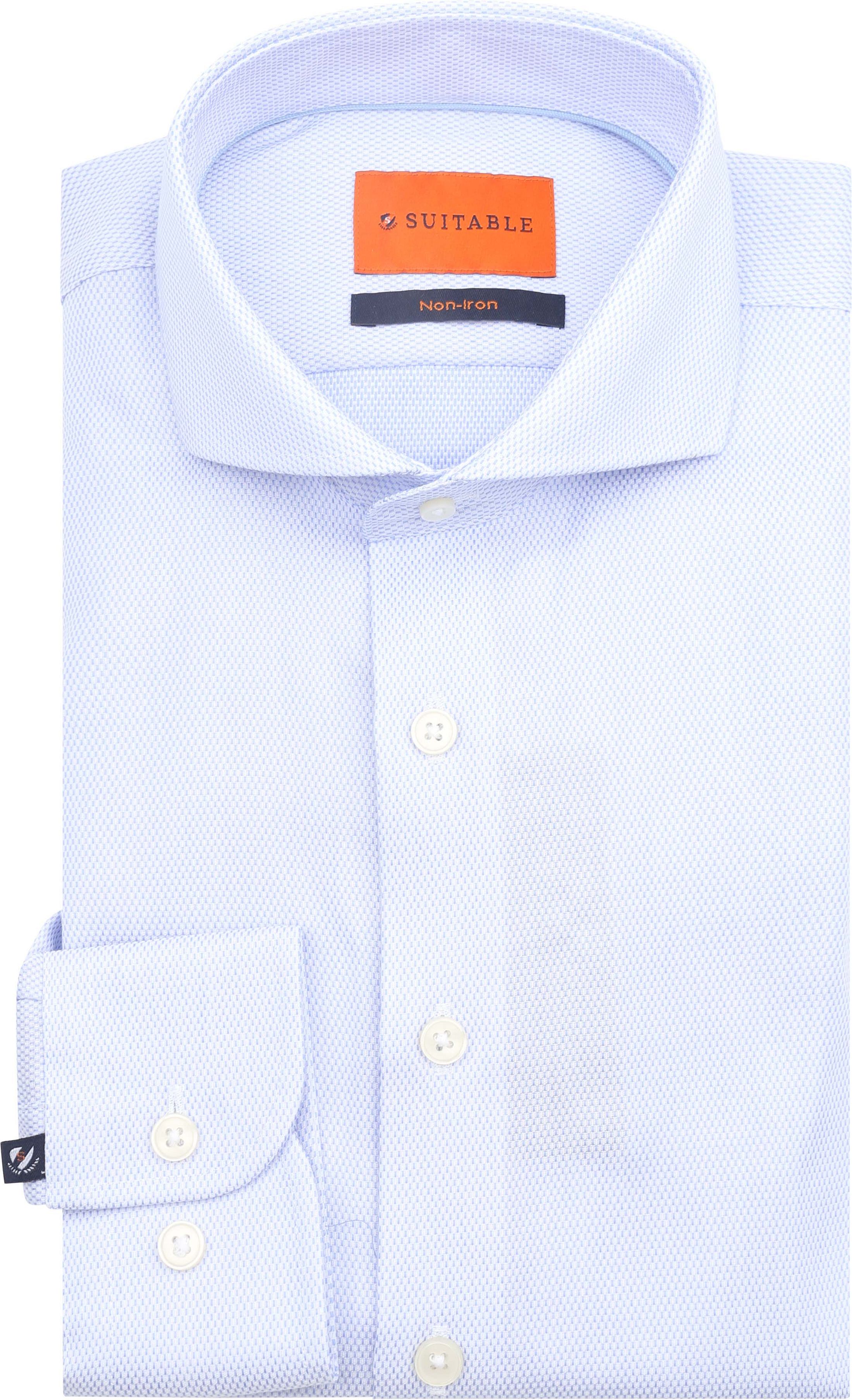 Suitable Skjorte Jacquard Luksus Lysblå 286-1 Jaquard L Blue