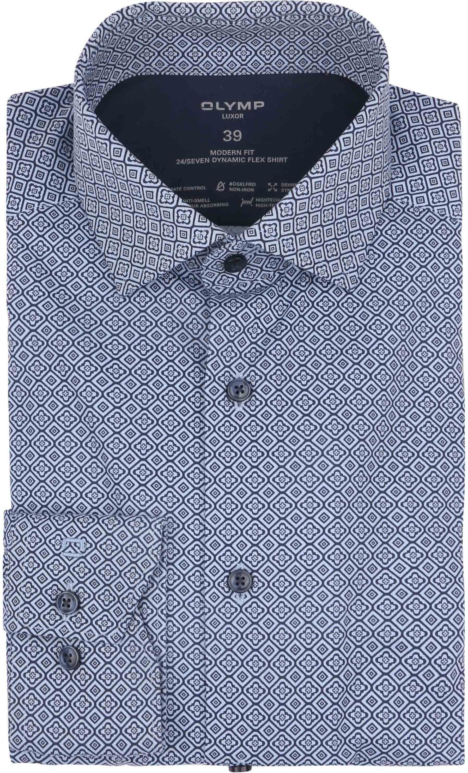 OLYMP Luxor Hemd 24/Seven Print Blauw 131864-11 kopen | Suitable