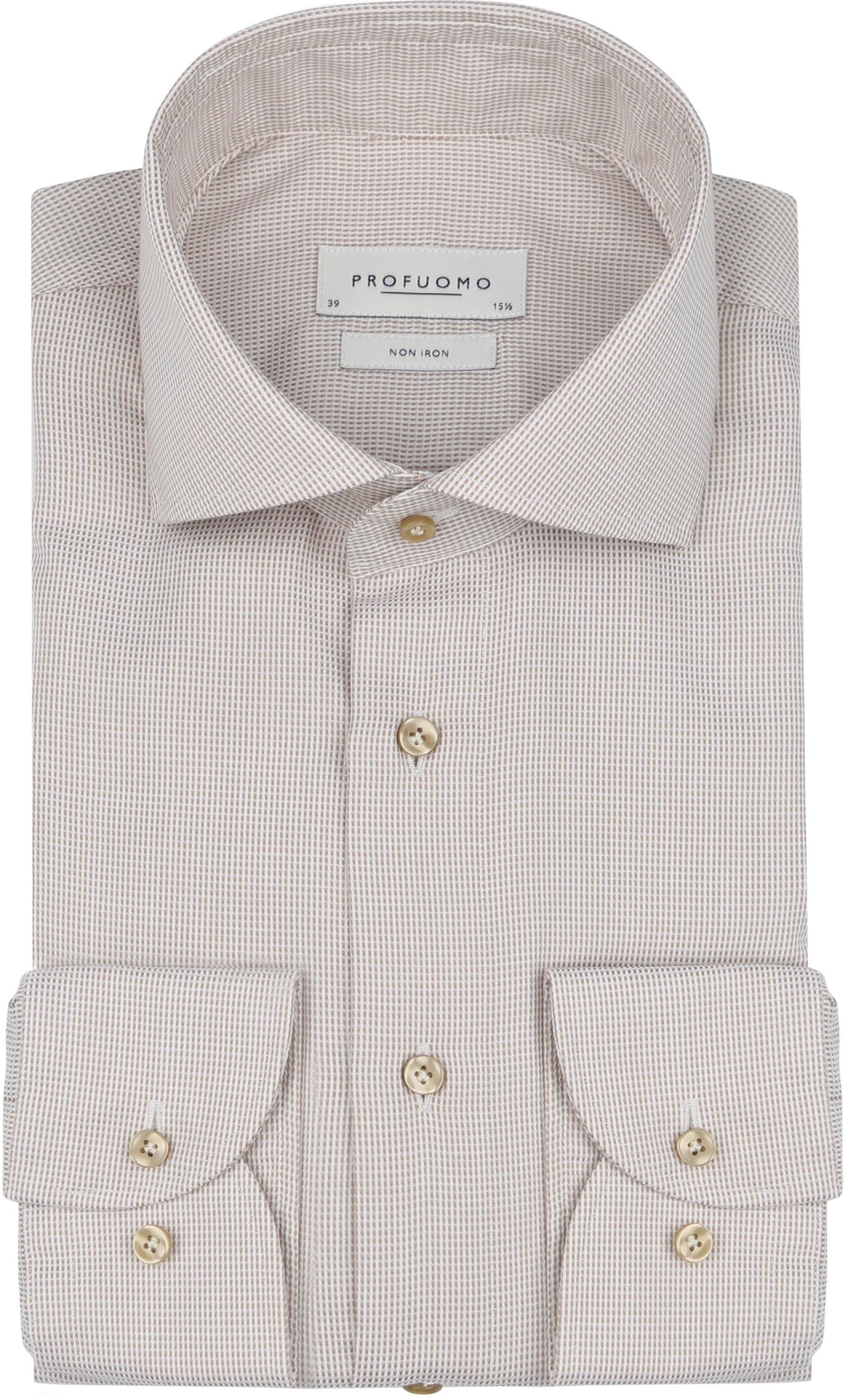 Profuomo Dobby Skjorte med Mønster Beige PPWH10017C-G