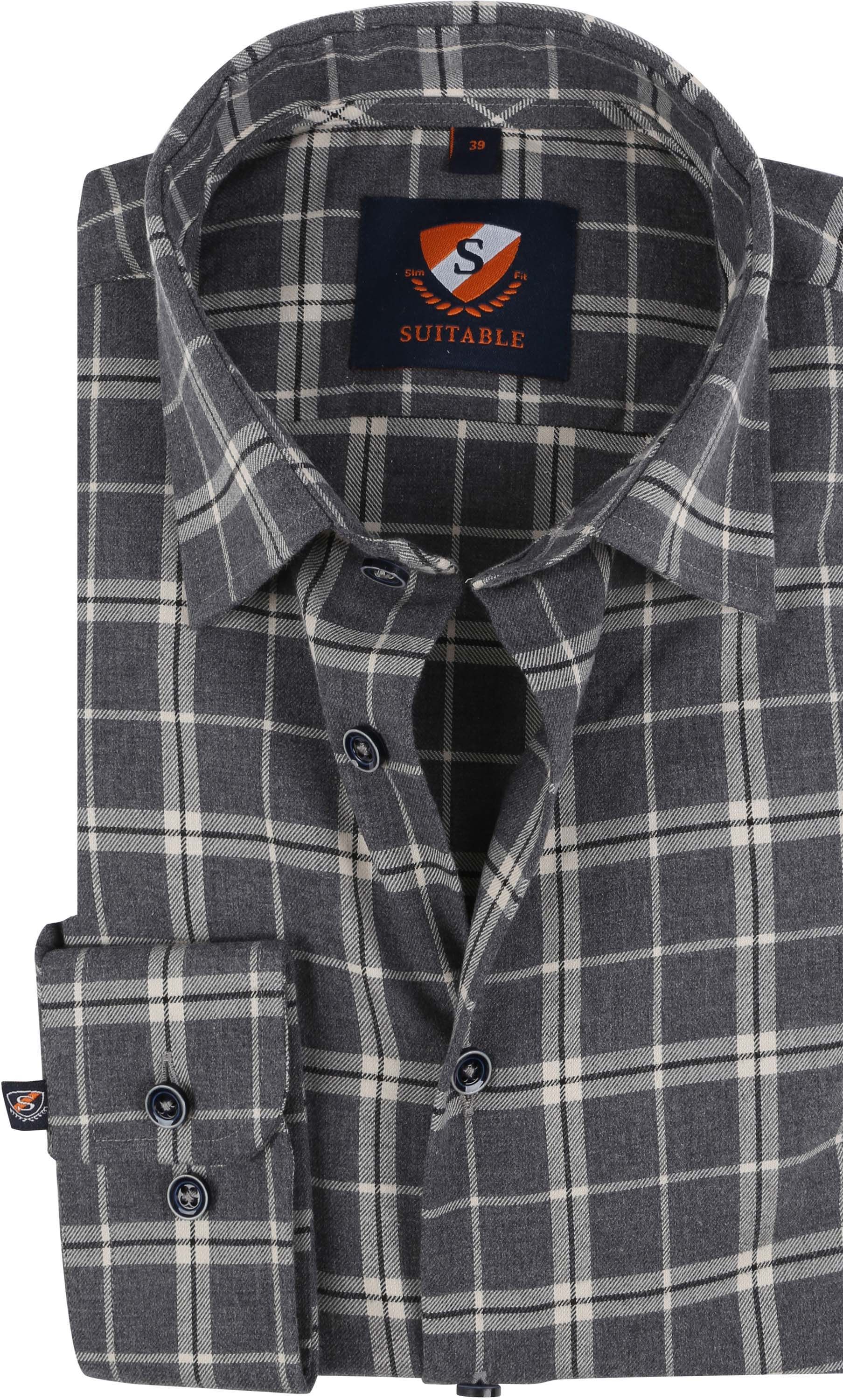 Suitable Overhemd Smart Ruit Grijs 238-6 HBD Check kopen | Suitable