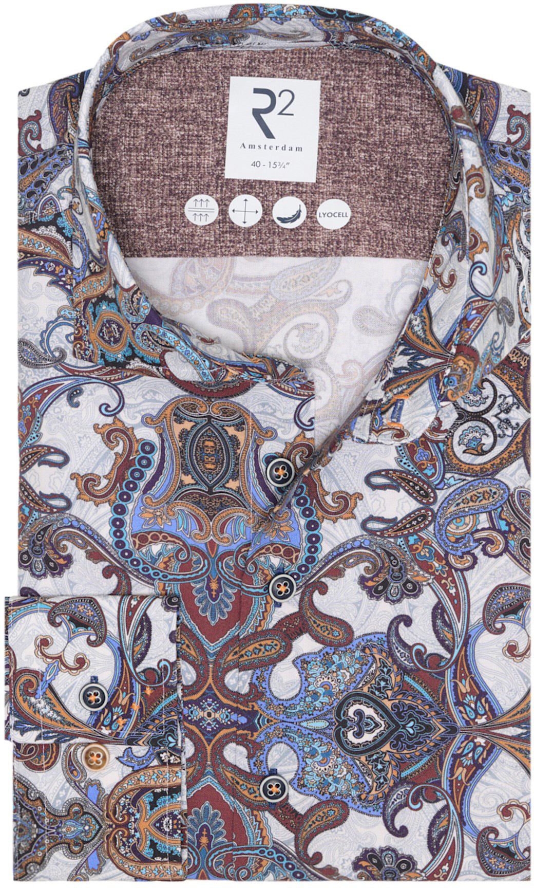 R2 Chemise Lyocell Paisley Multicolour 126.WSP.011-073 commander en ligne | Suitable