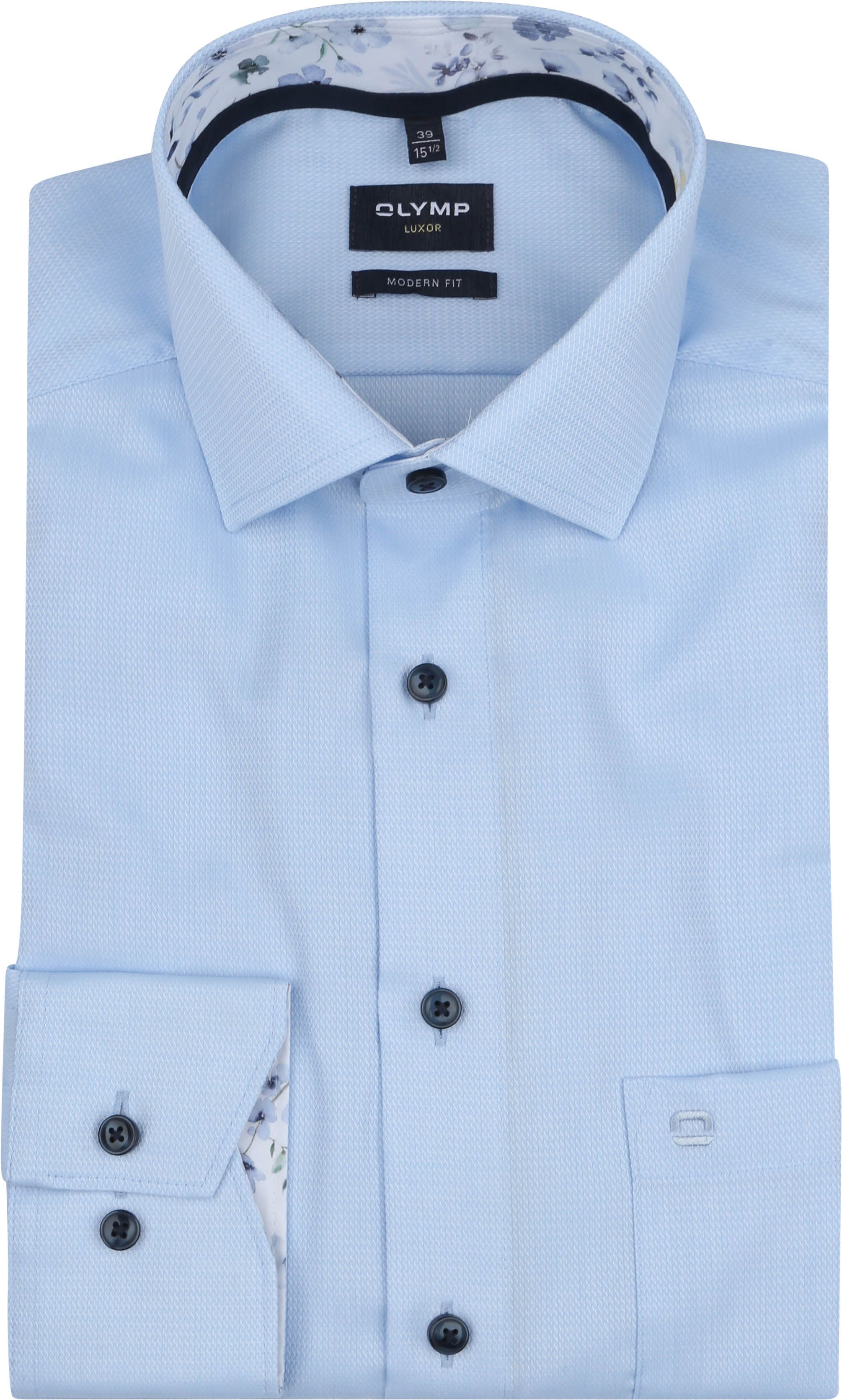 Olymp Chemise Luxor Bleu Clair Structure  120674-11 commander en ligne | Suitable