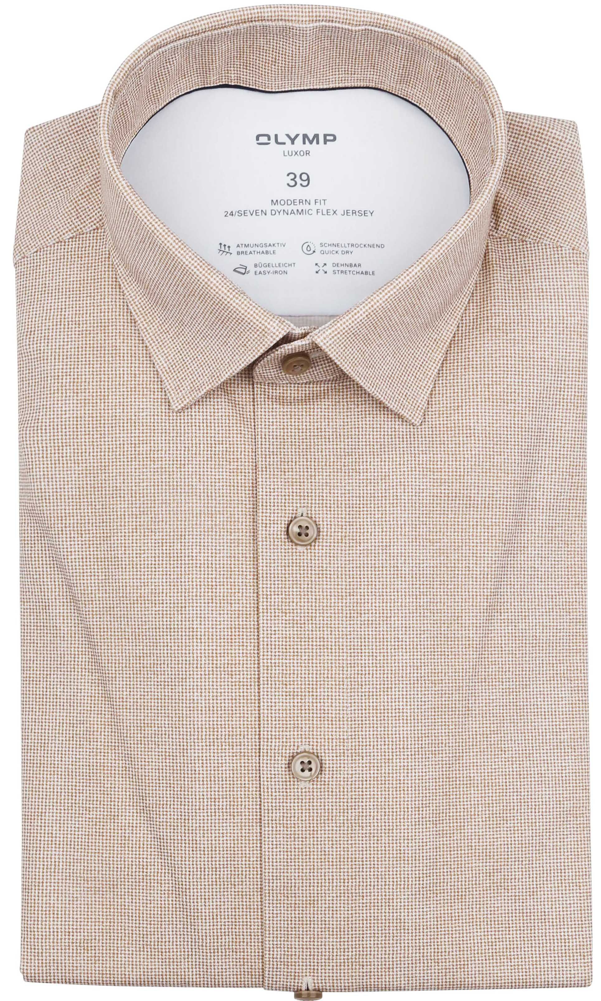 Olymp Luxor Shirt Pied De Poule Brown order online | Suitable