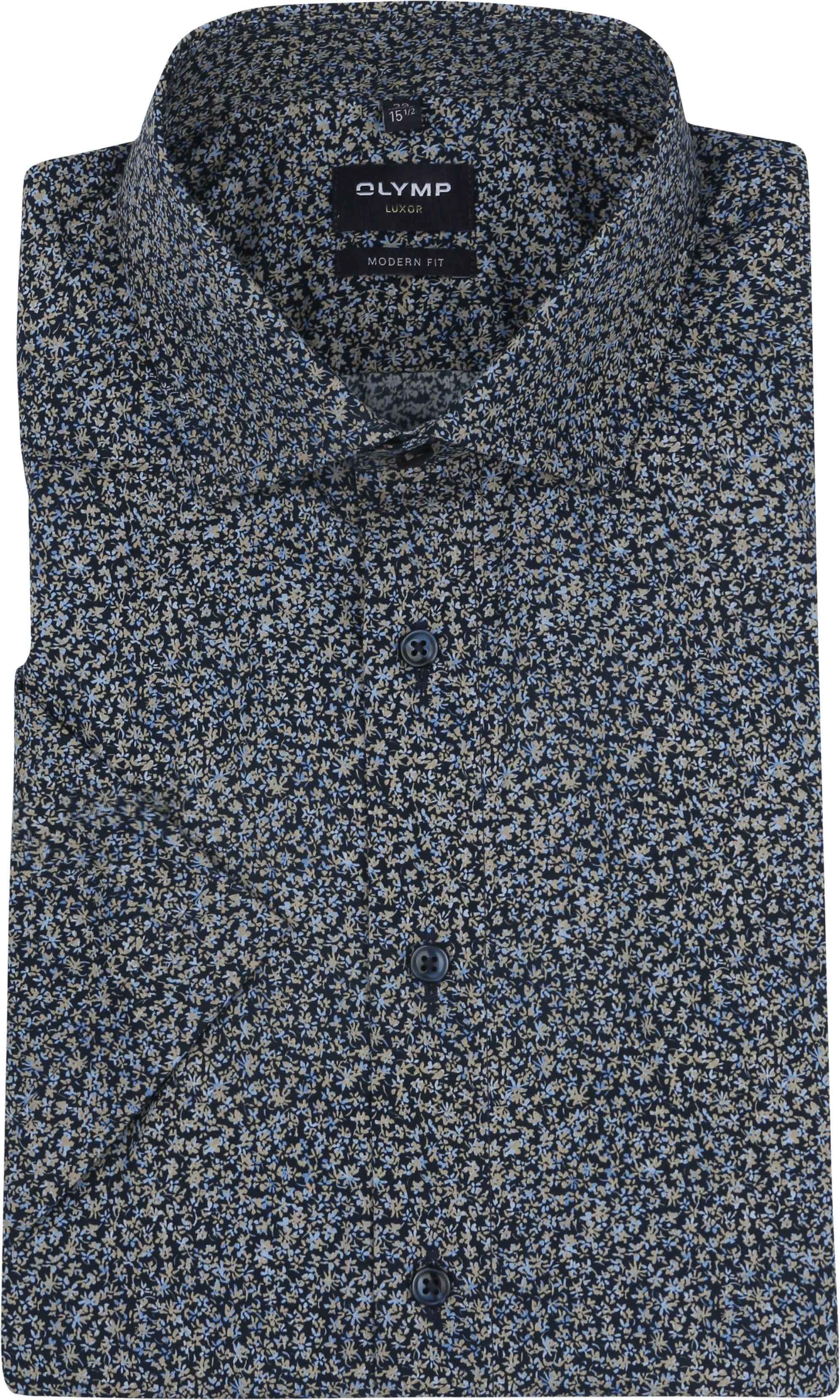 OLYMP Short Sleeve Overhemd Luxor Print Navy 122452-22 kopen | Suitable