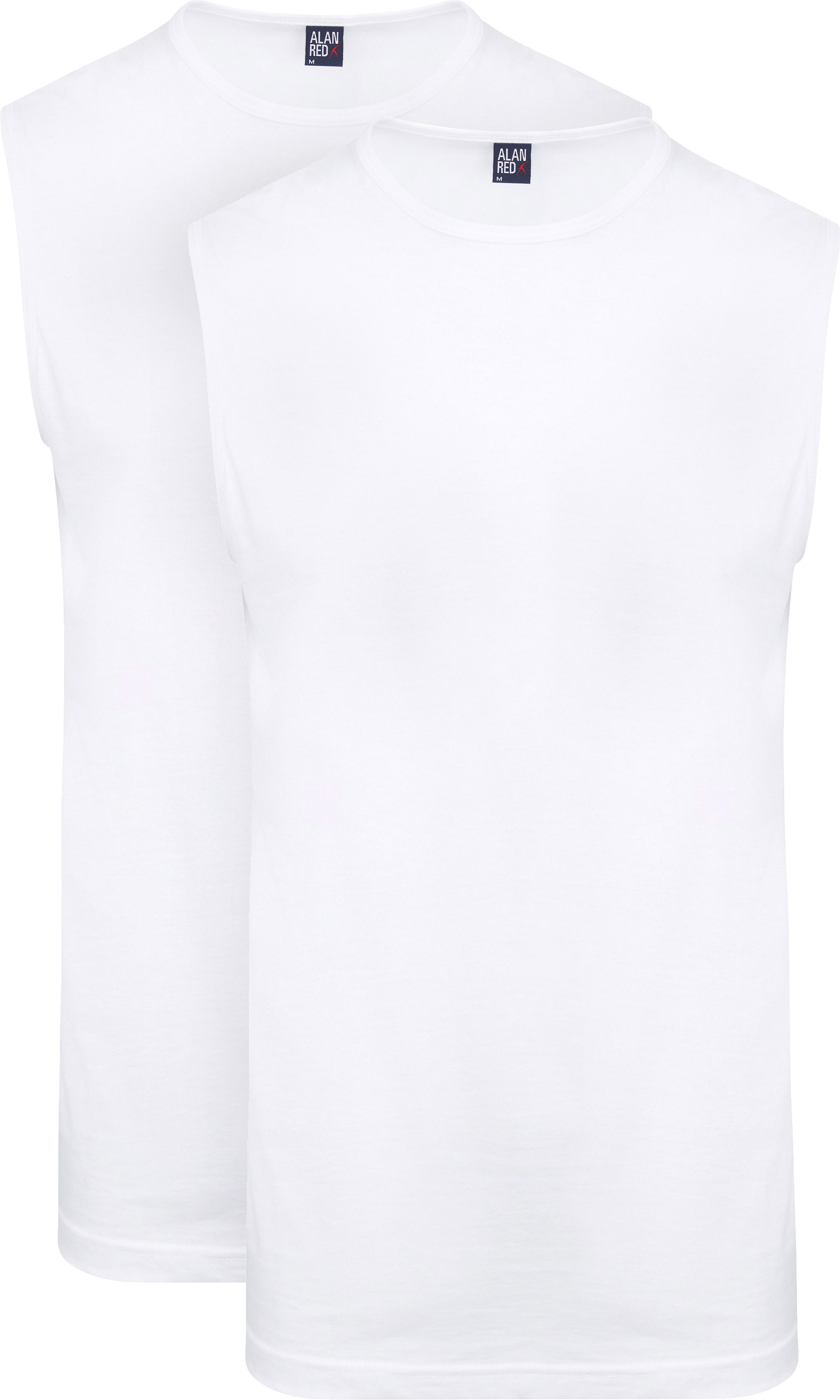 Alan Red T-shirt Biały 6684/2P/01 Montana Singlet White 2-pack