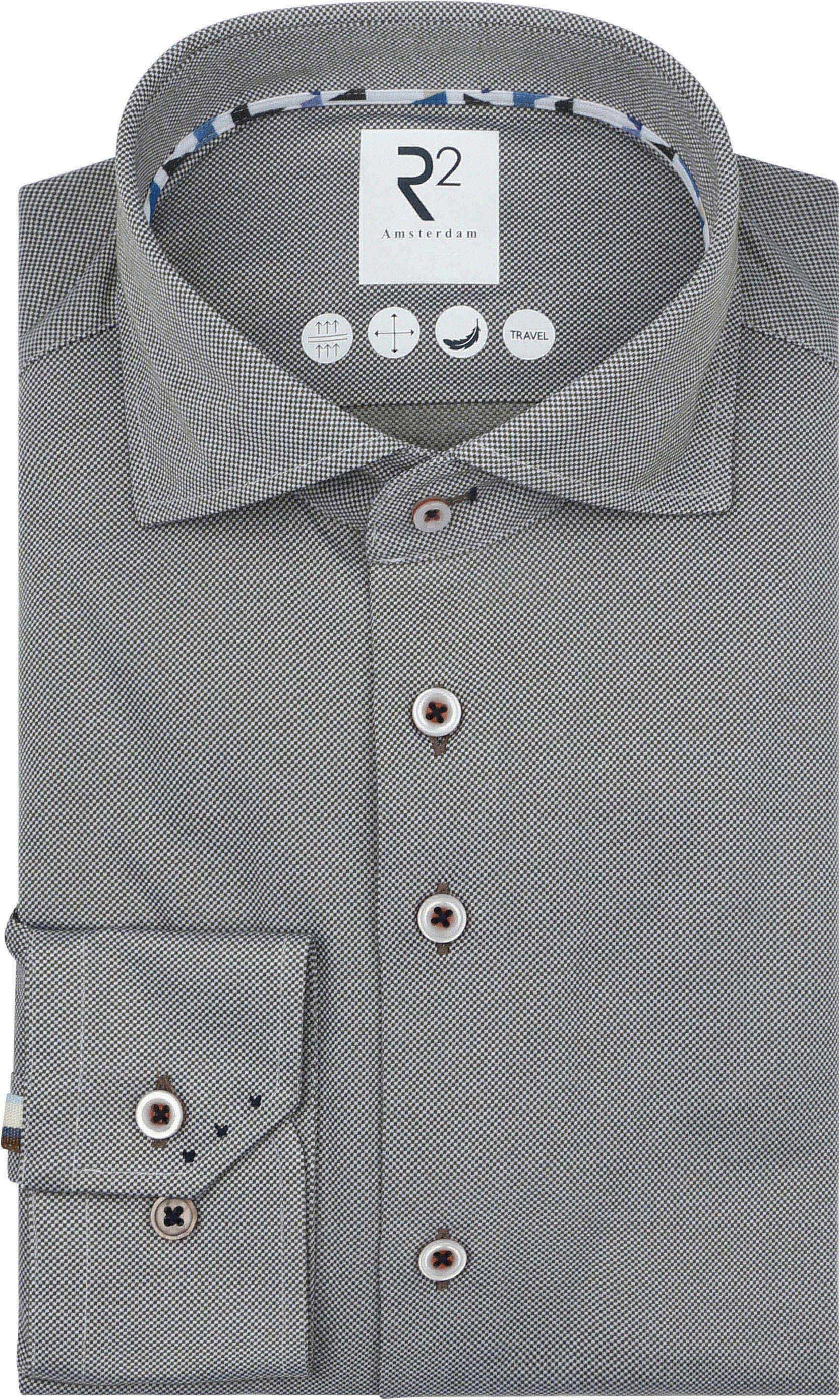 R2 Shirt Technical Knitted Dobby Green order online | Suitable